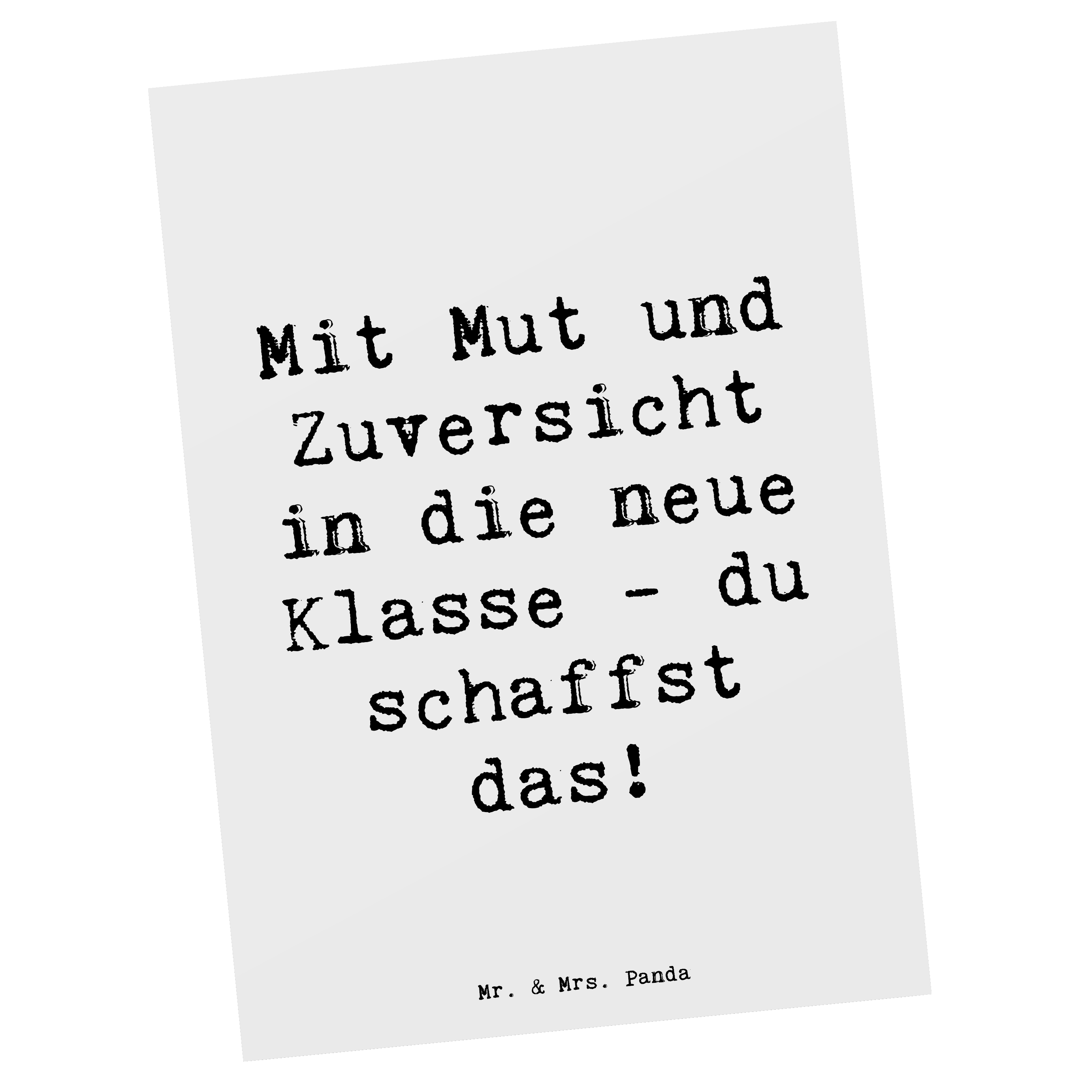 Postkarte Spruch Erster Schultag Mut und Zuversicht