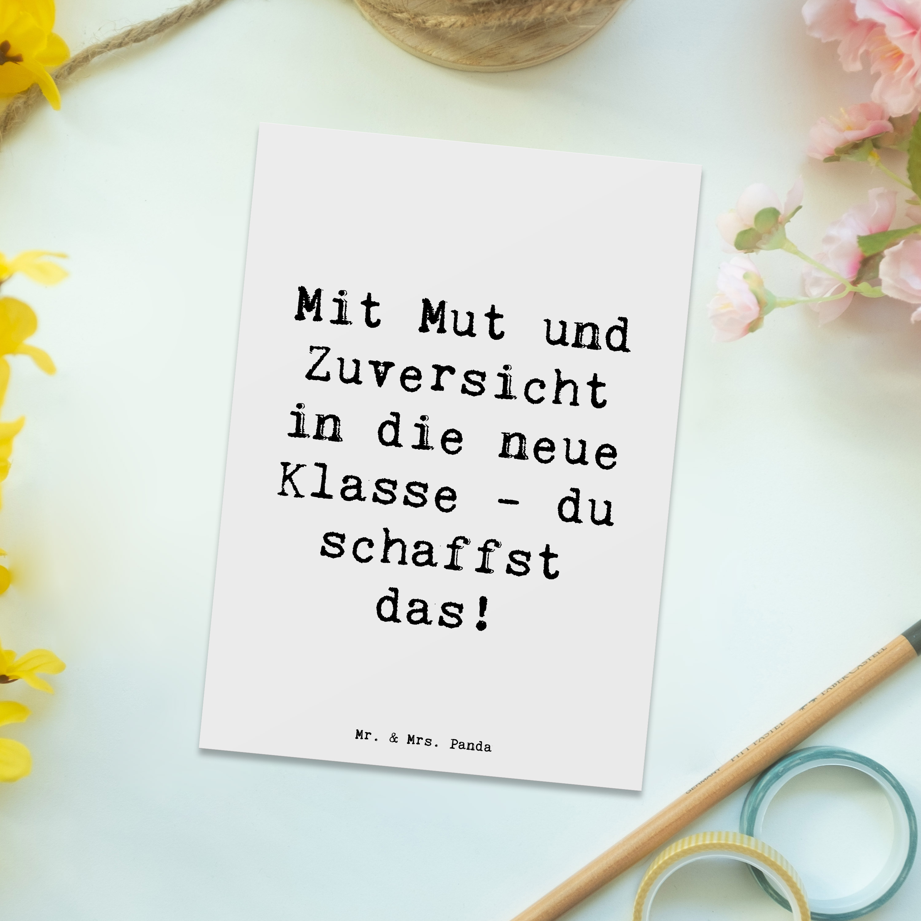 Postkarte Spruch Erster Schultag Mut und Zuversicht