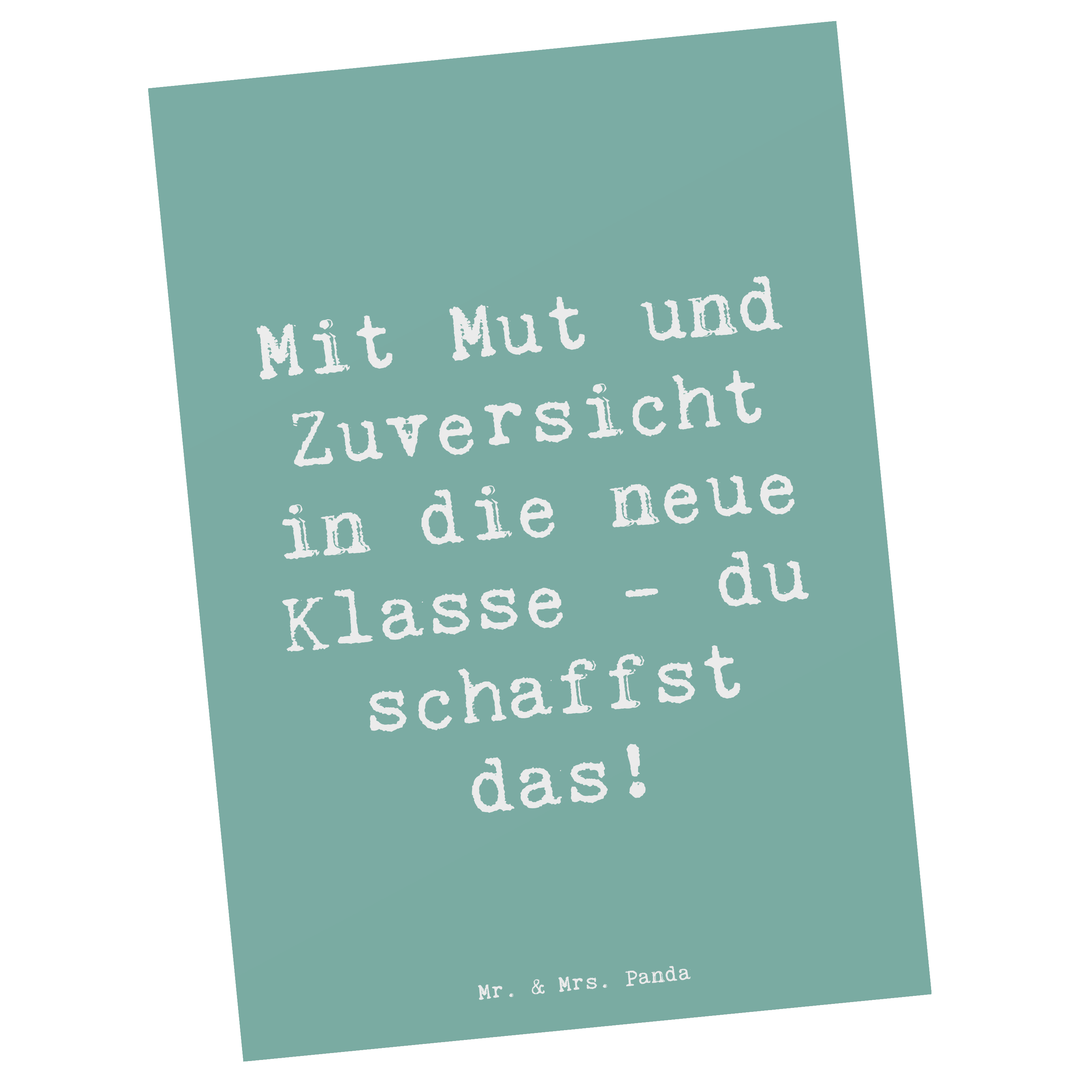 Postkarte Spruch Erster Schultag Mut und Zuversicht