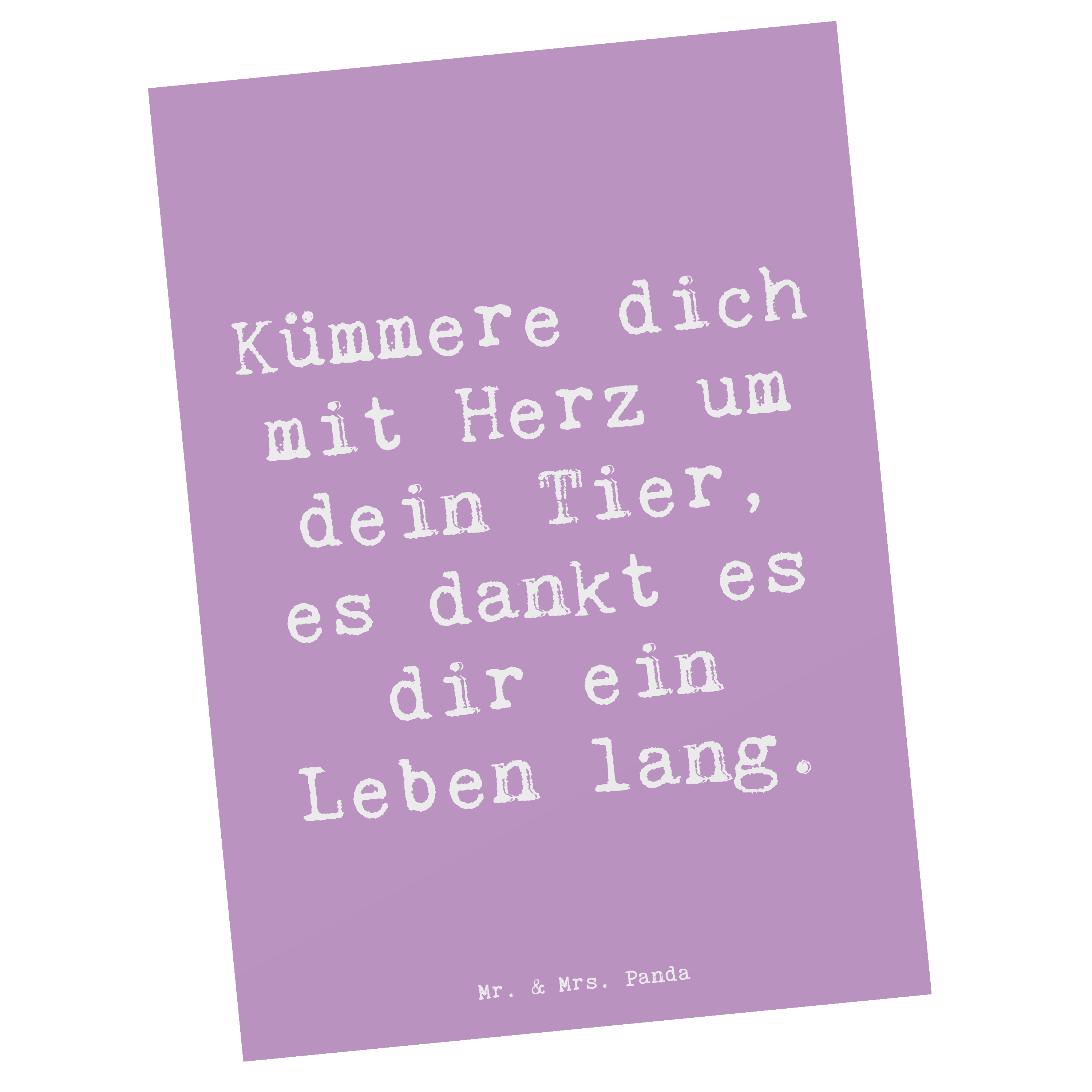 Postkarte Spruch Haustiere pflegen