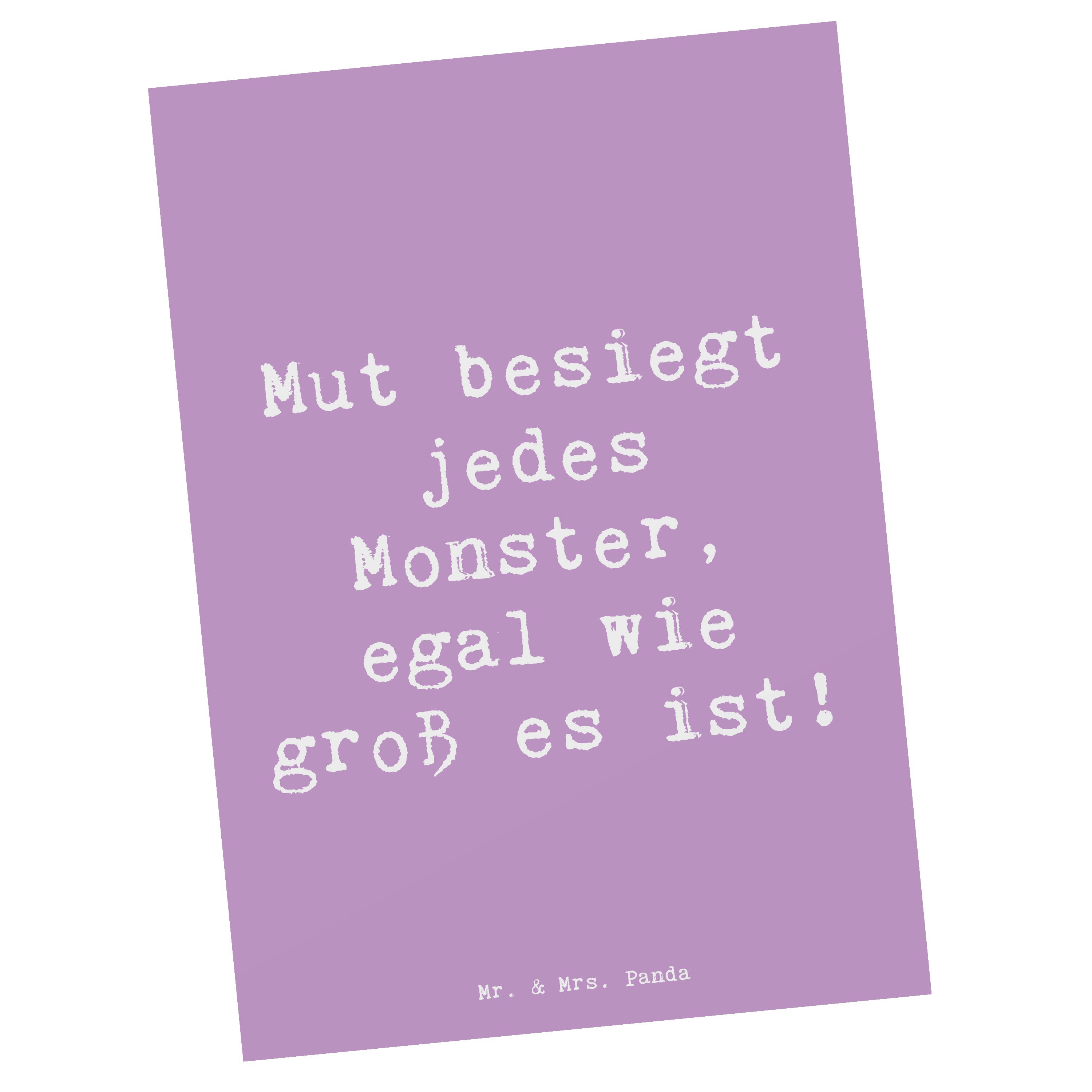 Postkarte Spruch Ängste vor Monstern besiegen