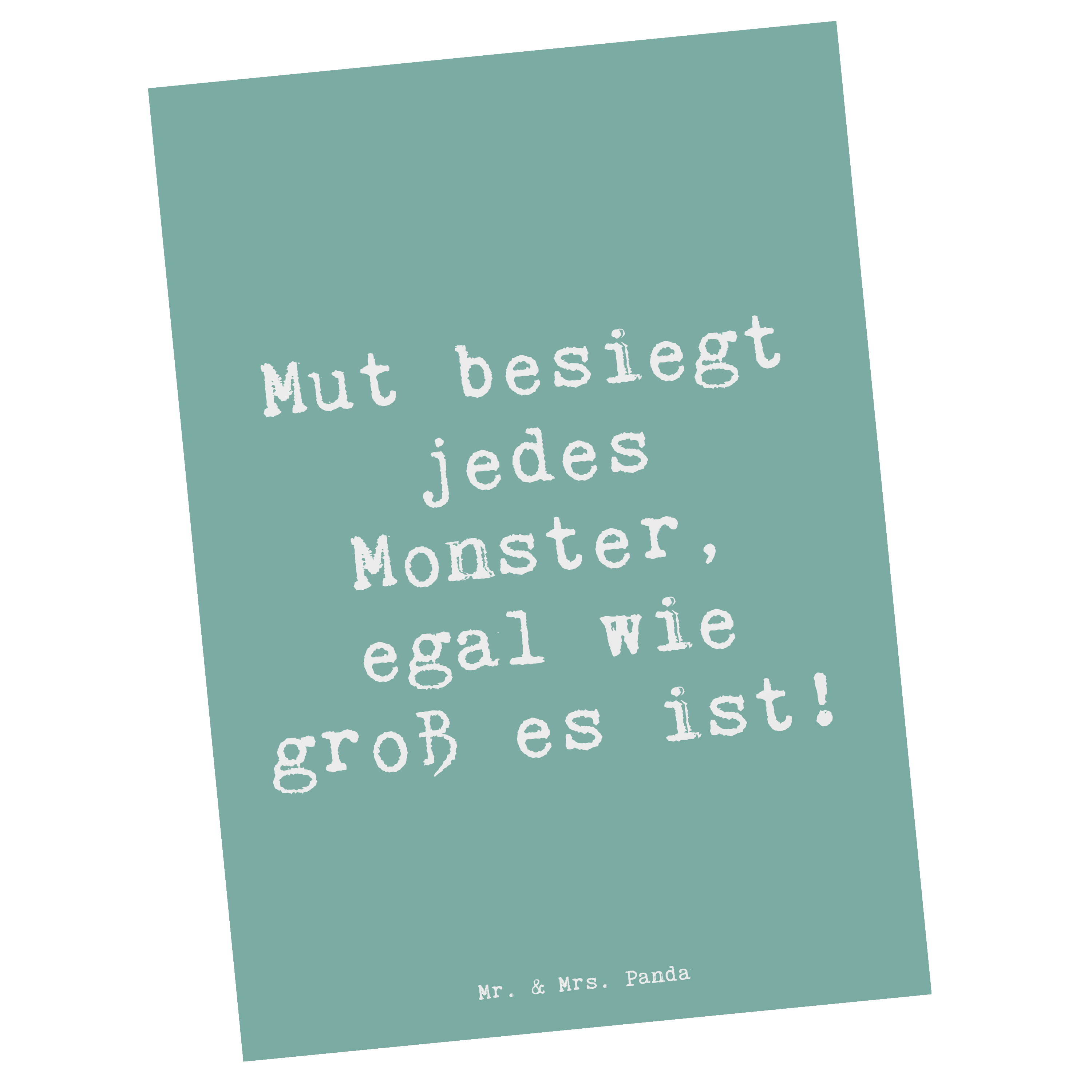 Postkarte Spruch Ängste vor Monstern besiegen