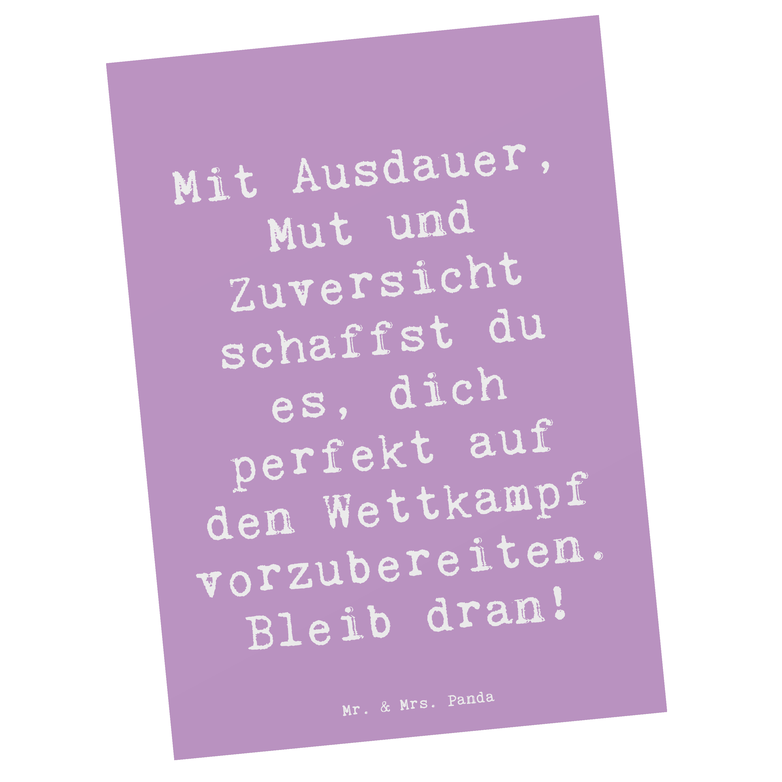 Postkarte Spruch Wettkampfvorbereitung meistern