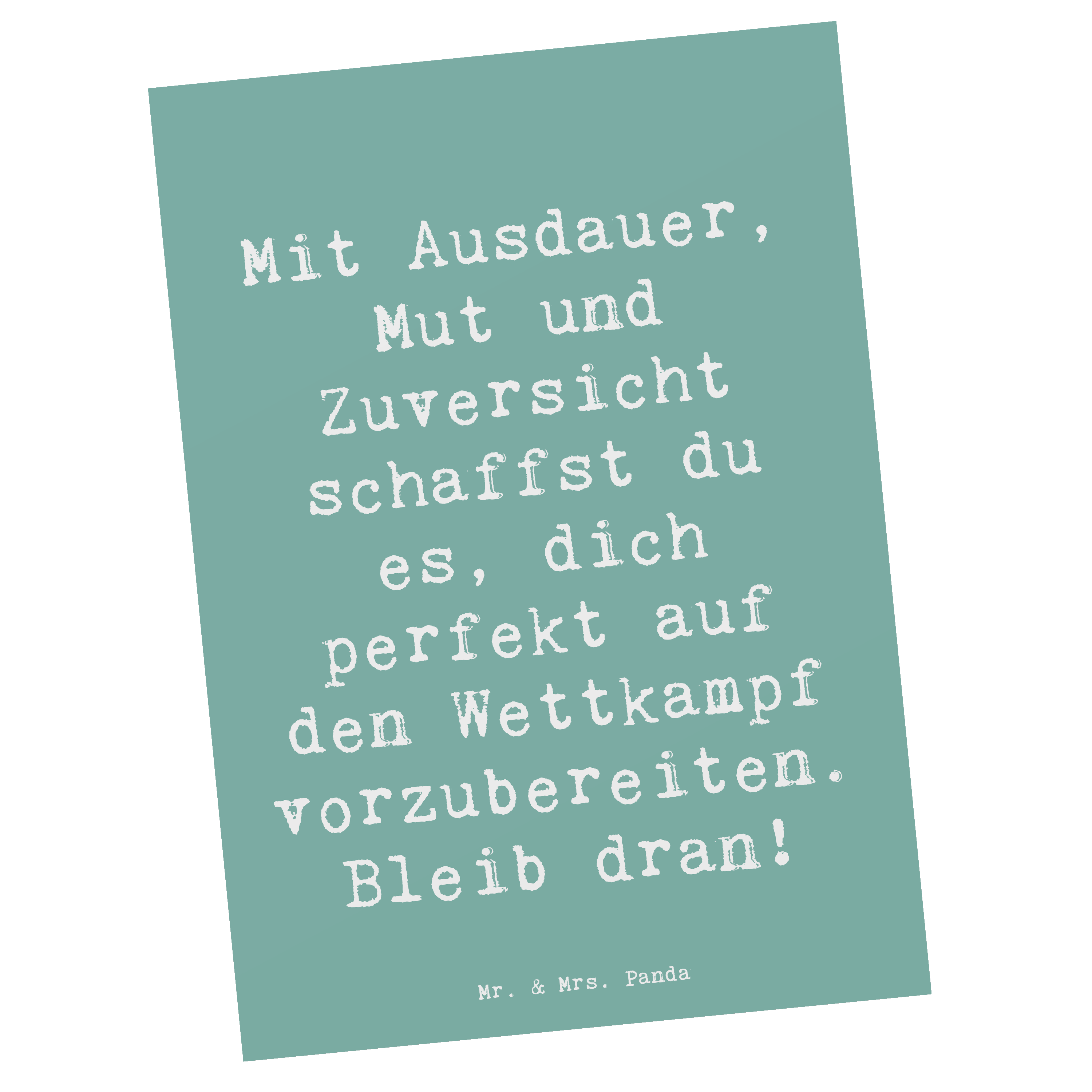 Postkarte Spruch Wettkampfvorbereitung meistern