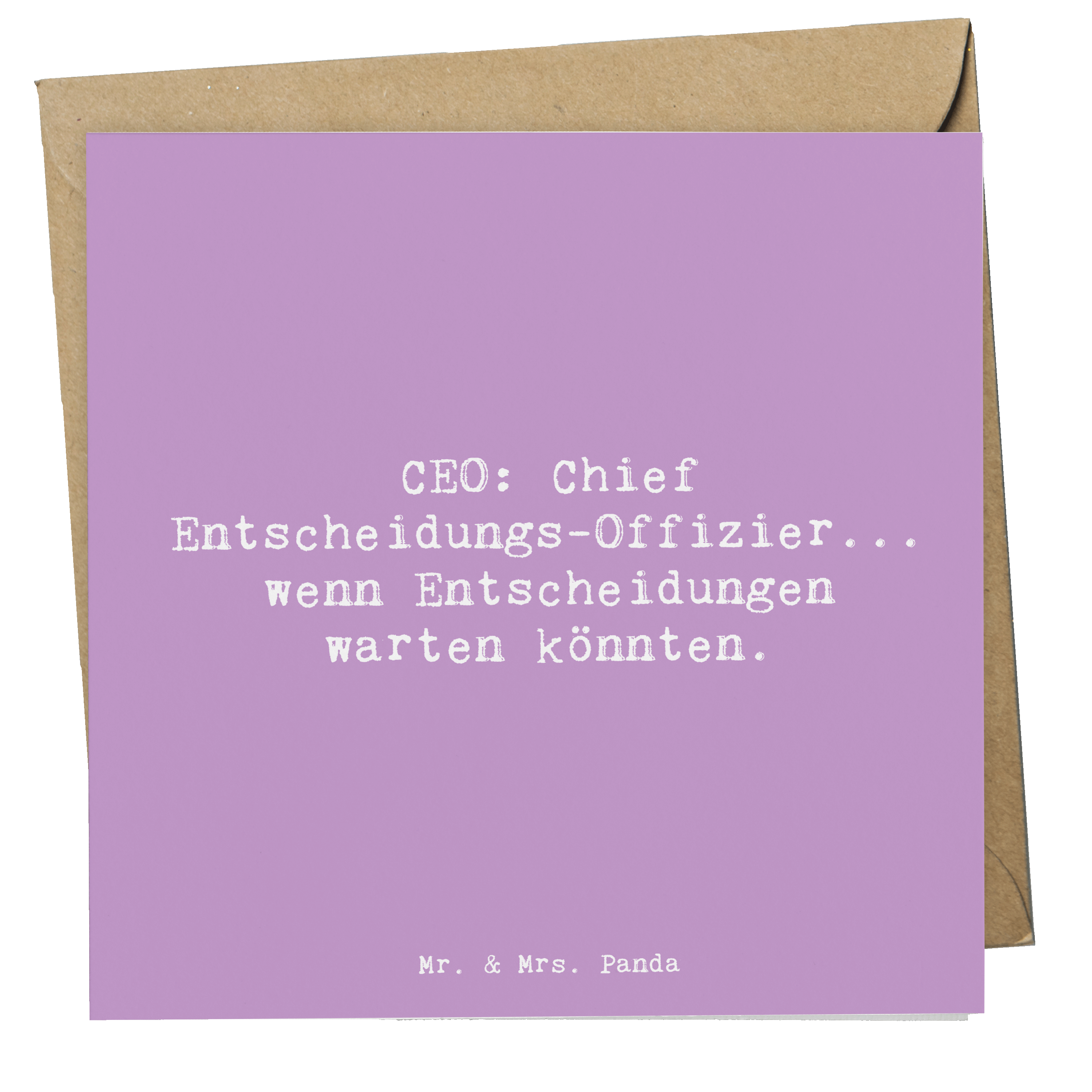 Deluxe Karte Spruch CEO Entscheidungen