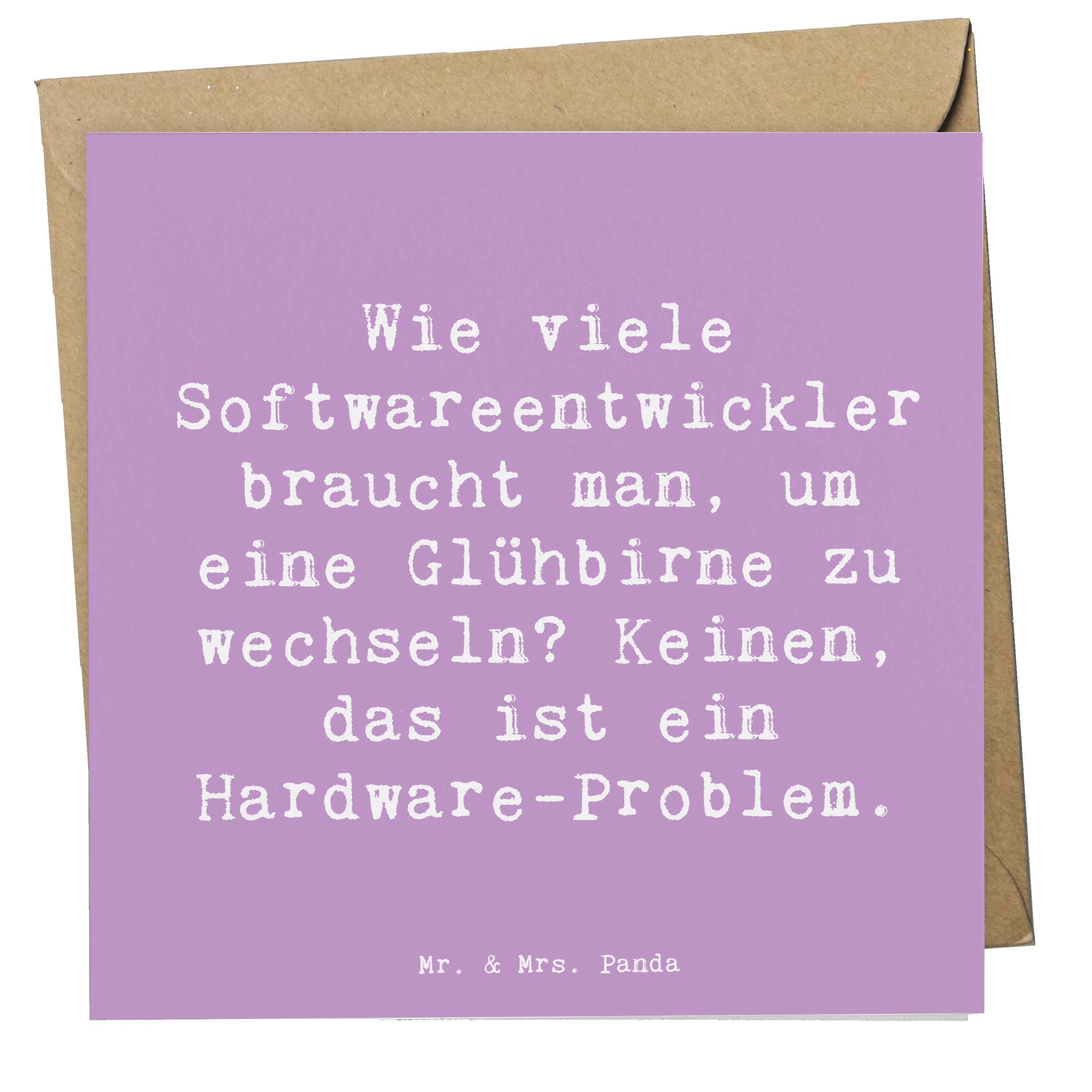 Deluxe Karte Spruch Softwareentwickler Glühbirne