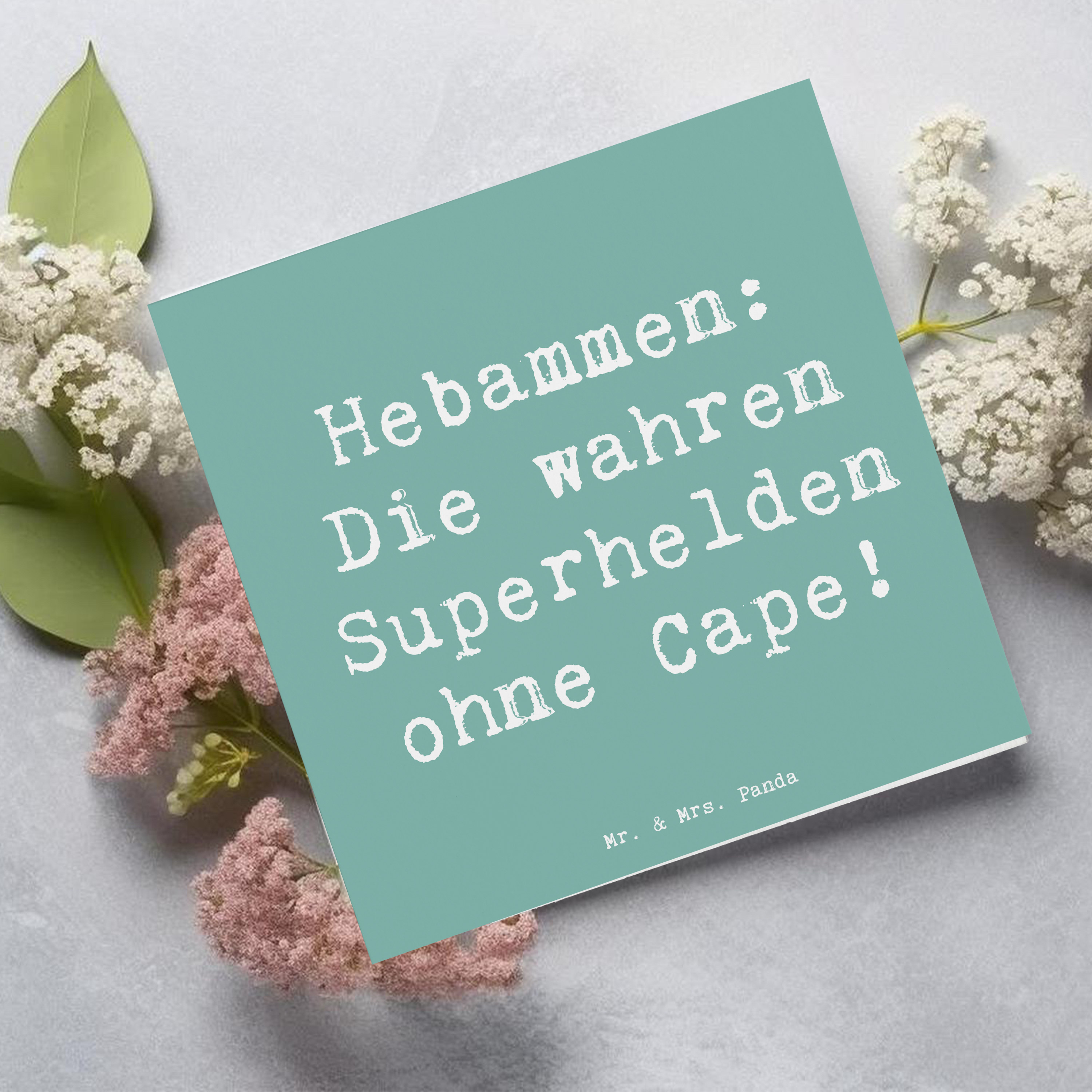 Deluxe Karte Spruch Hebamme Superheld