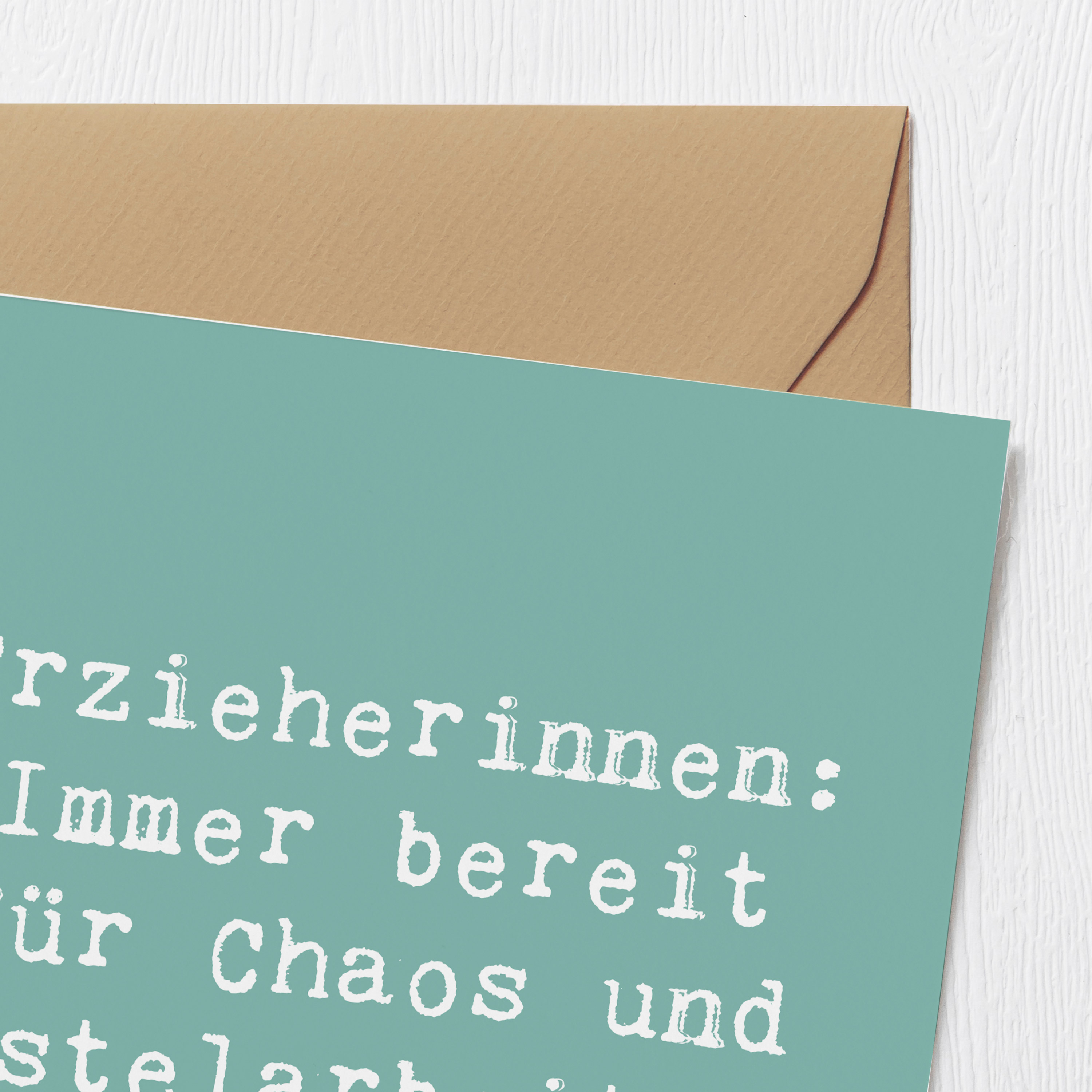 Deluxe Karte Spruch Erzieherin Chaos