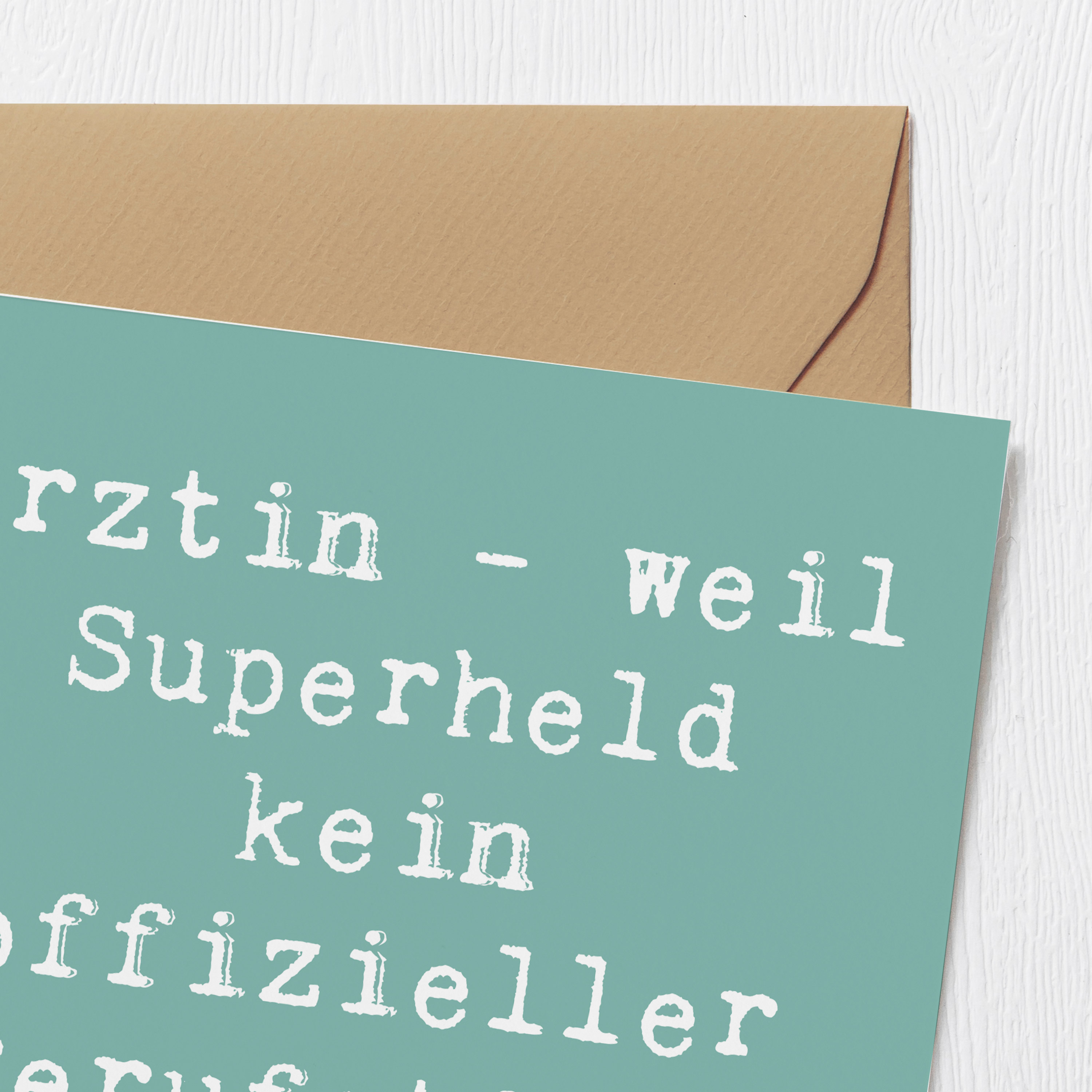 Deluxe Karte Spruch Ärztin Superheld