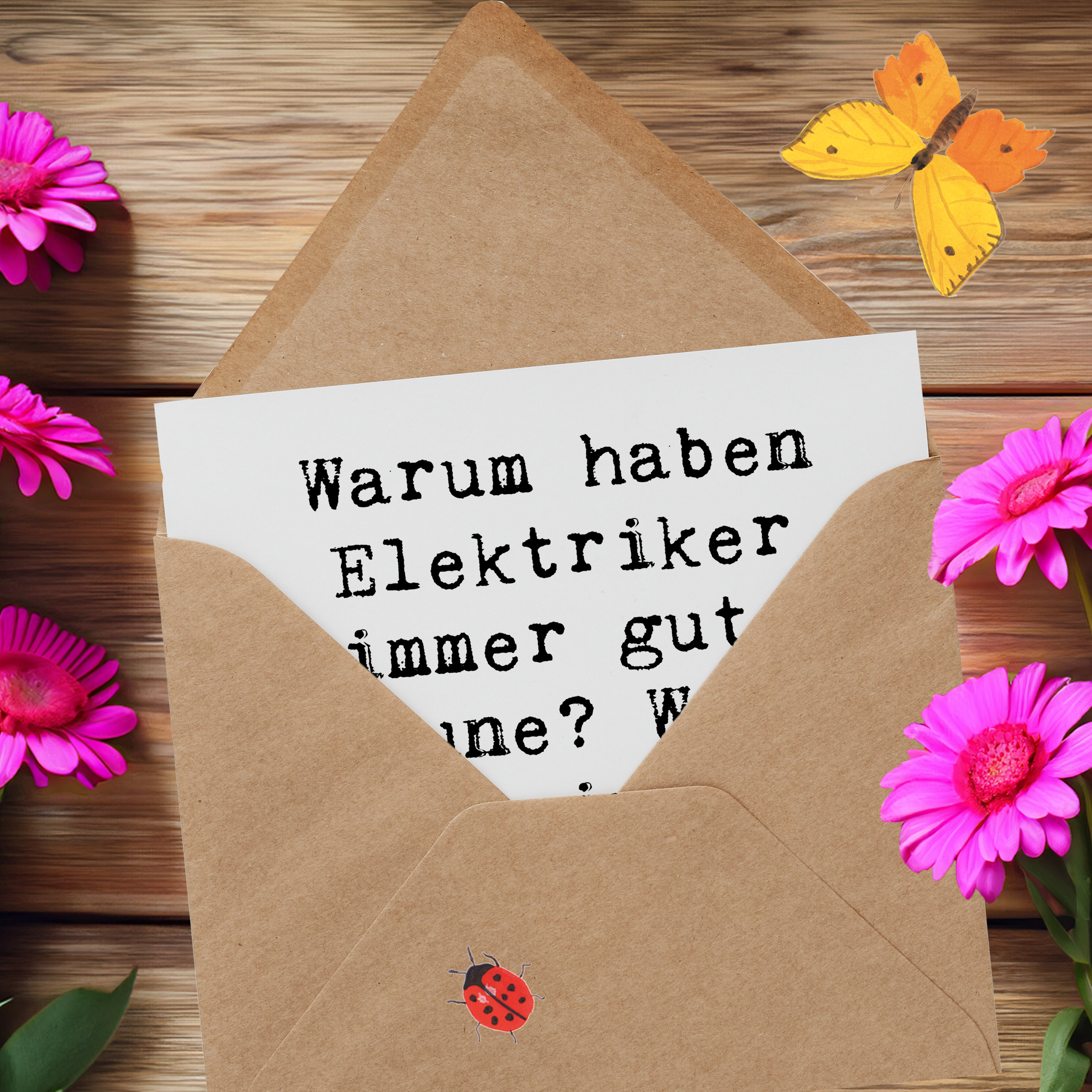 Deluxe Karte Spruch Positiver Elektriker