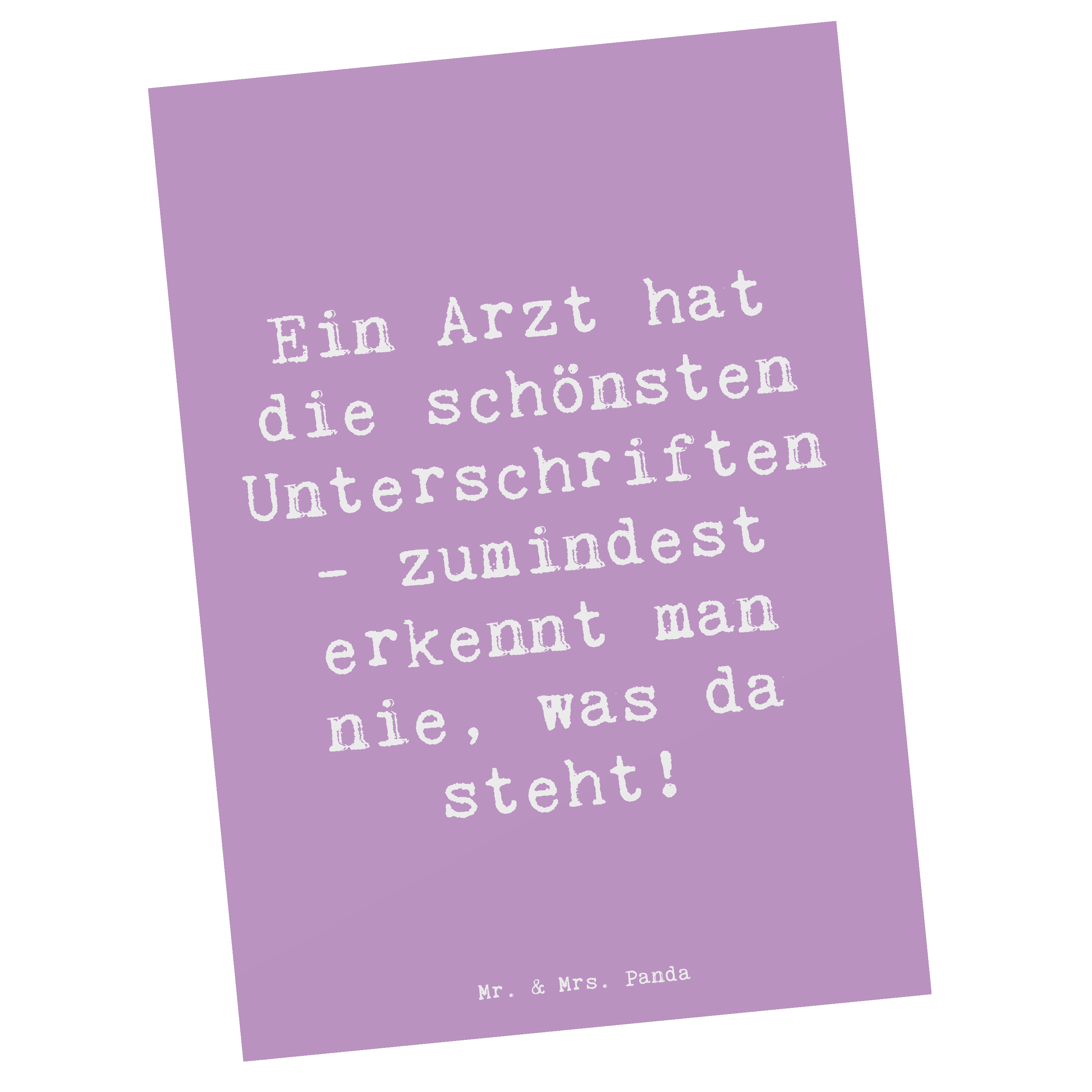 Postkarte Spruch Arzt Unterschrift