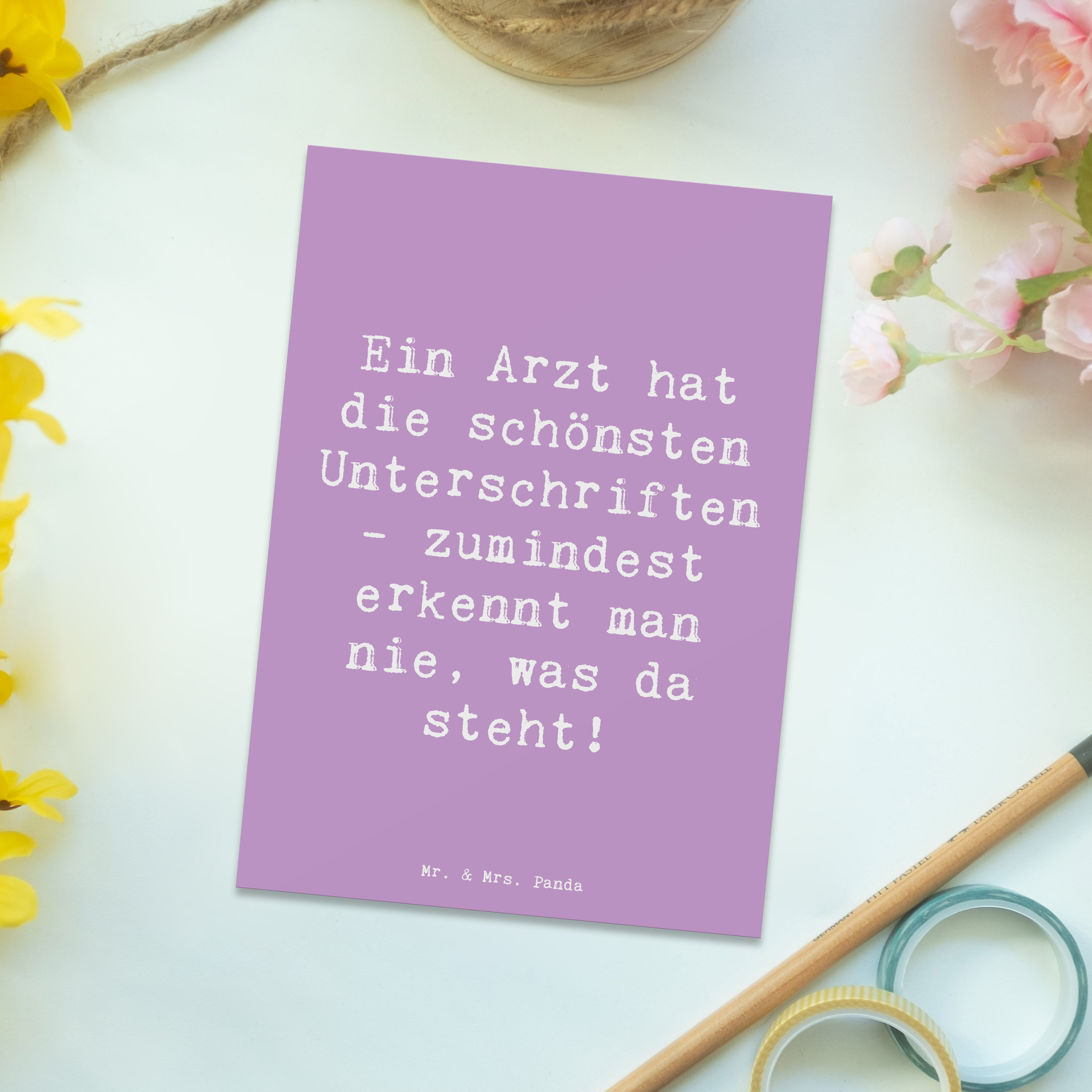 Postkarte Spruch Arzt Unterschrift