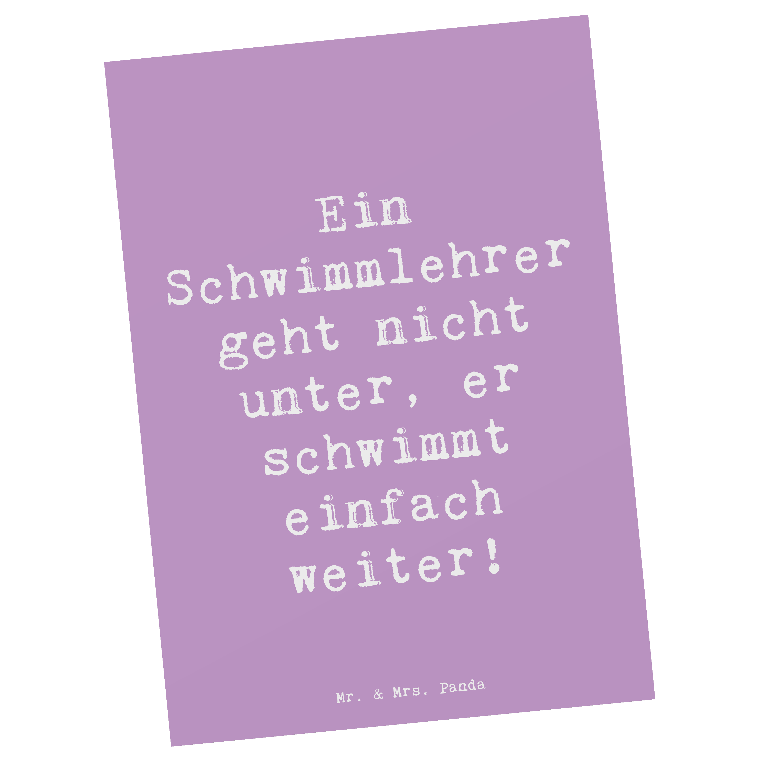 Postkarte Spruch Schwimmlehrer Motivation