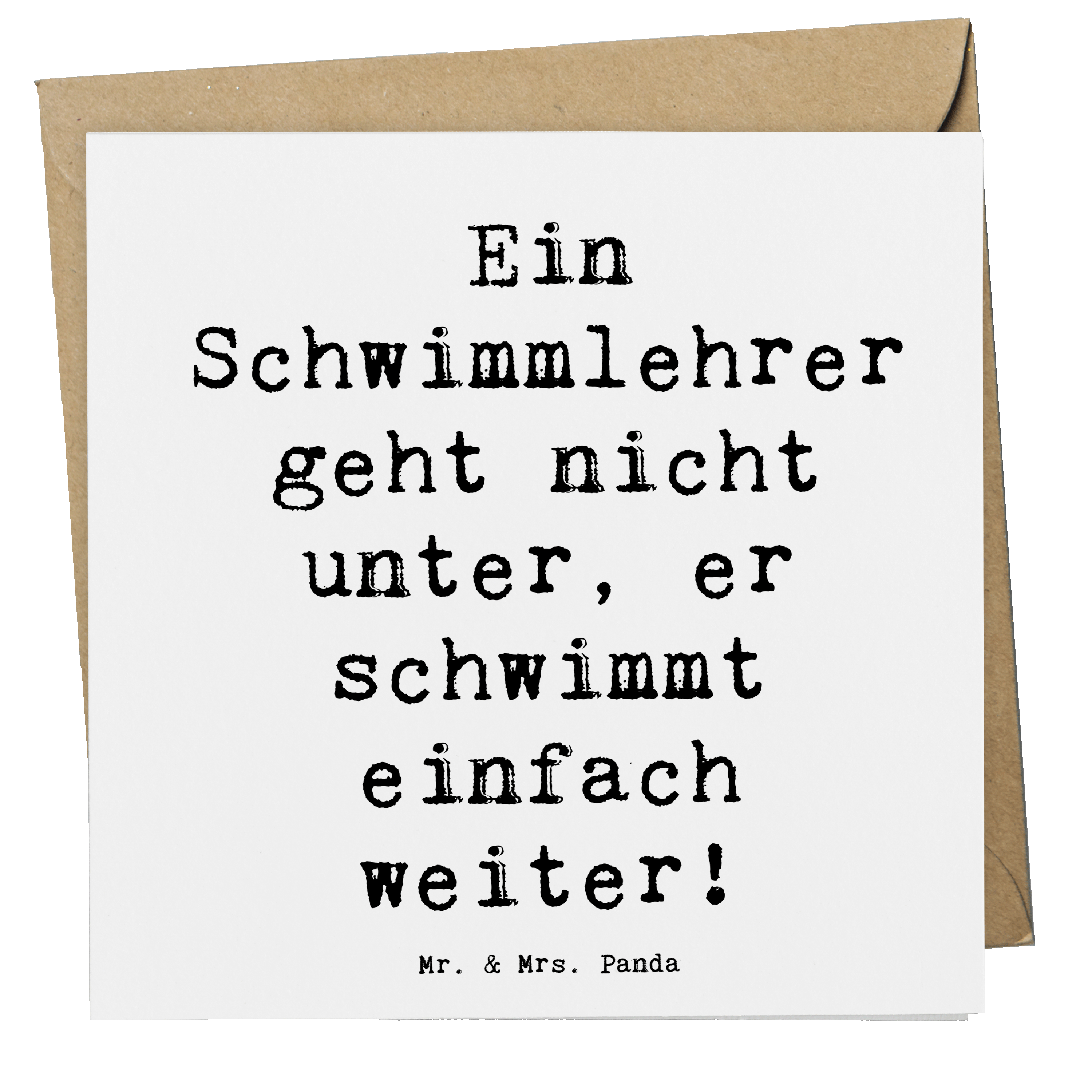 Deluxe Karte Spruch Schwimmlehrer Motivation