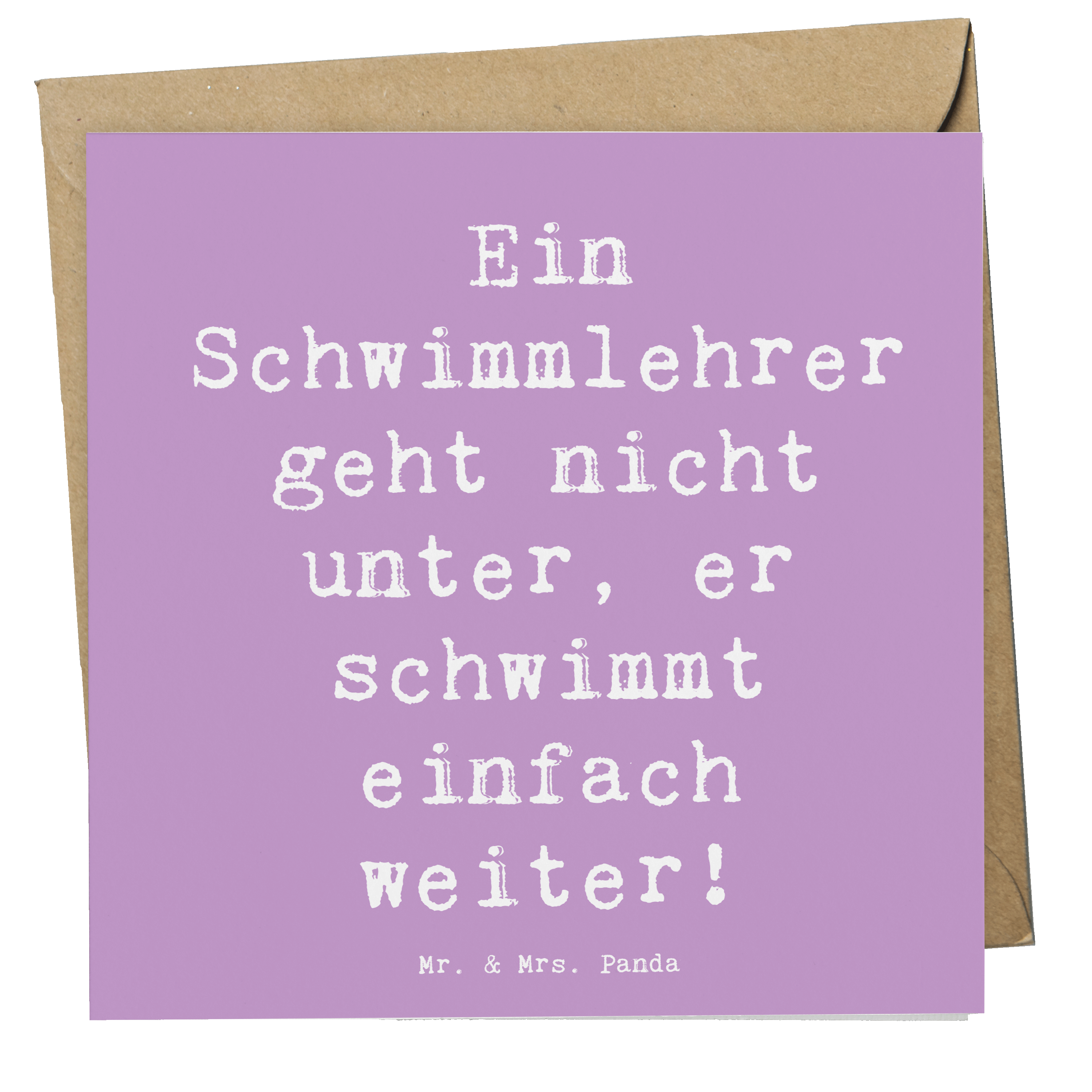 Deluxe Karte Spruch Schwimmlehrer Motivation