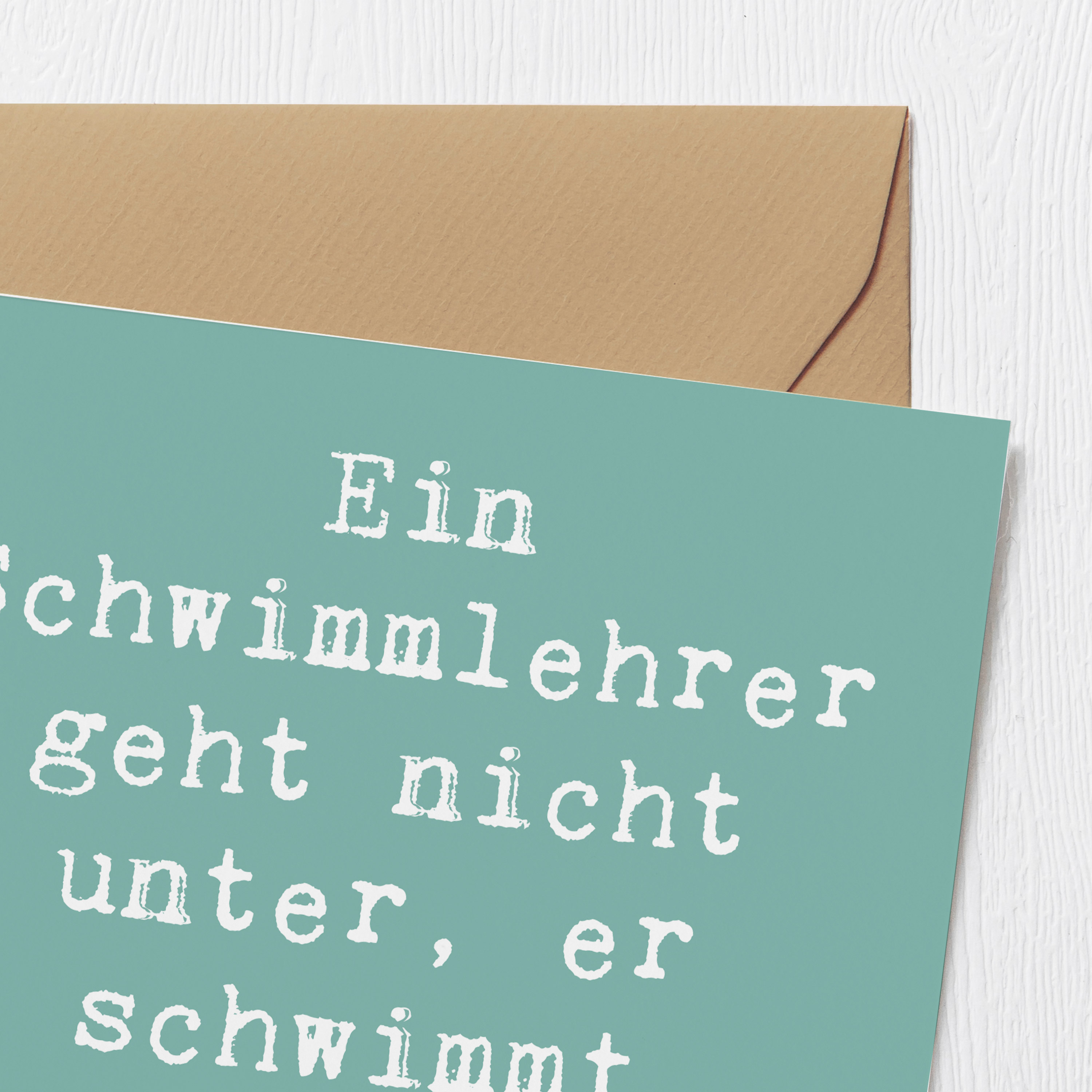 Deluxe Karte Spruch Schwimmlehrer Motivation