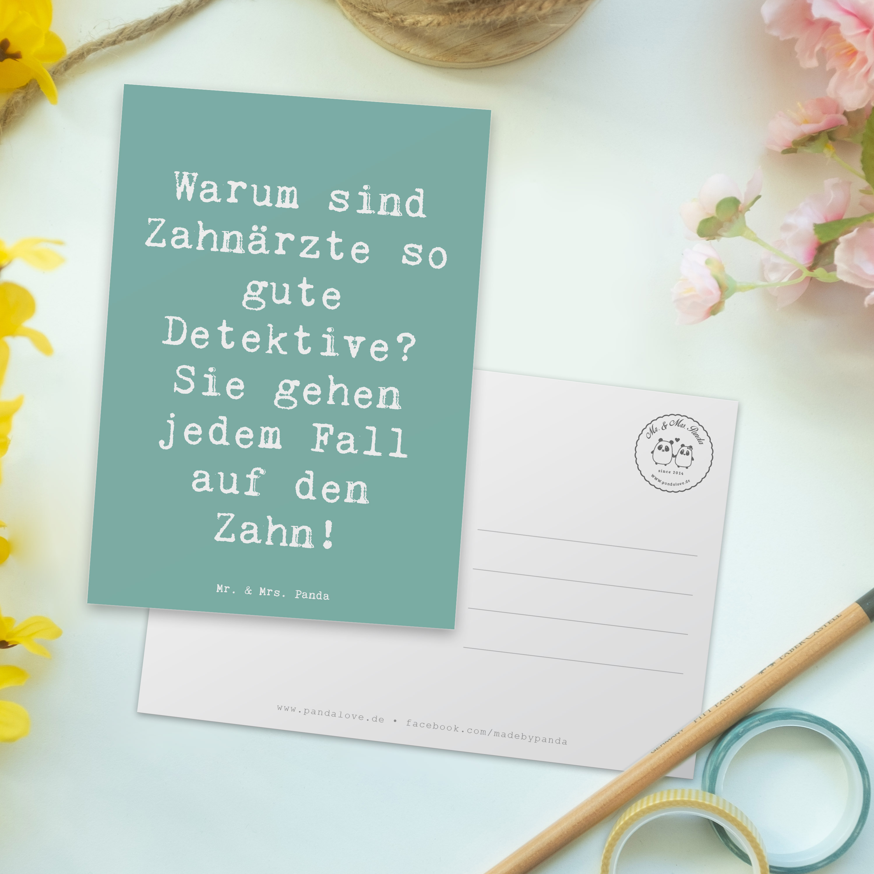 Postkarte Spruch Zahnarzt Detektiv