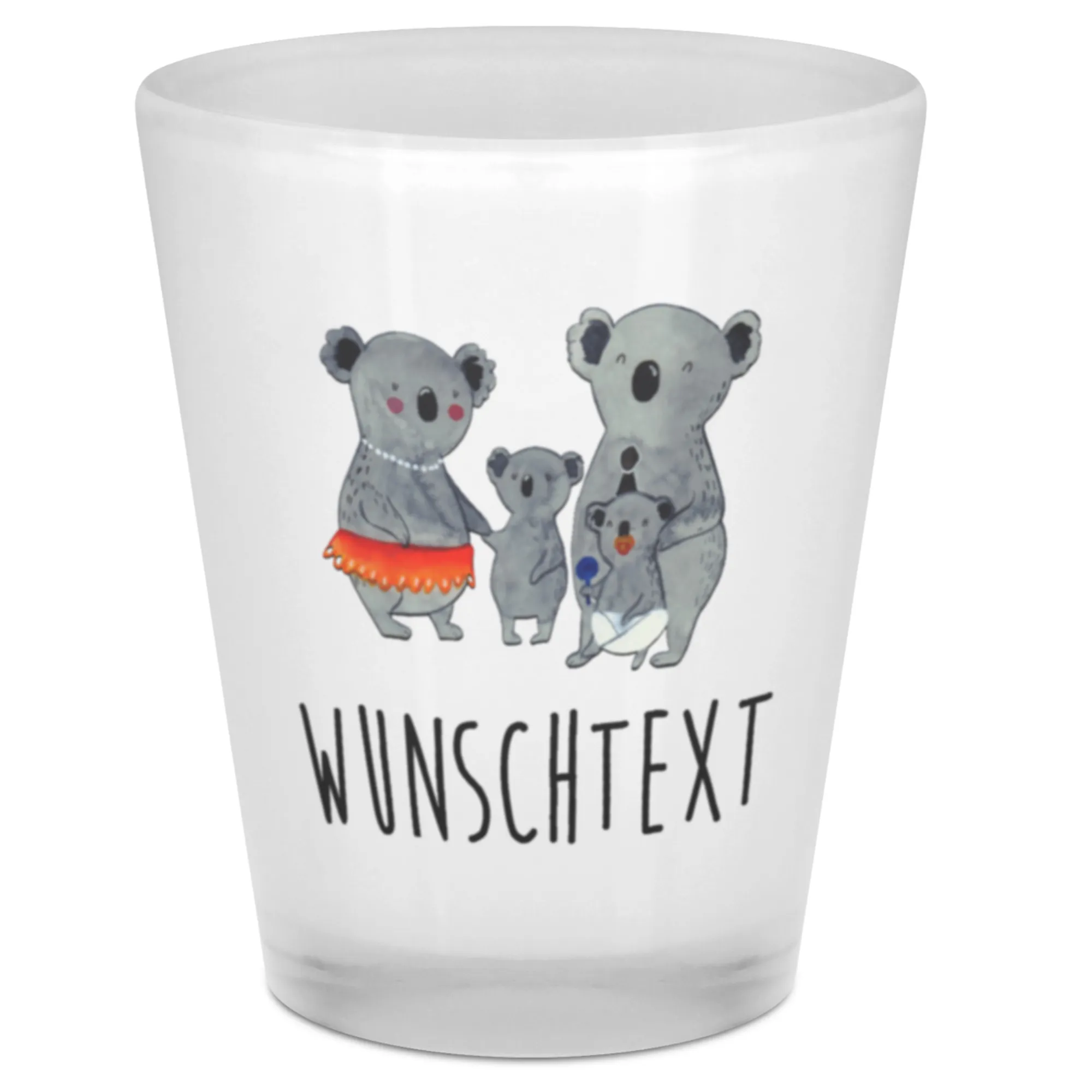 Personalisiertes Schnapsglas Koala Familie