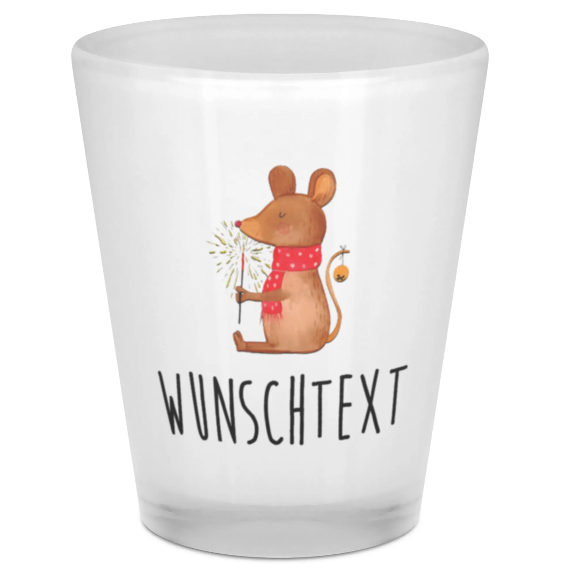 Personalisiertes Schnapsglas Maus Weihnachten