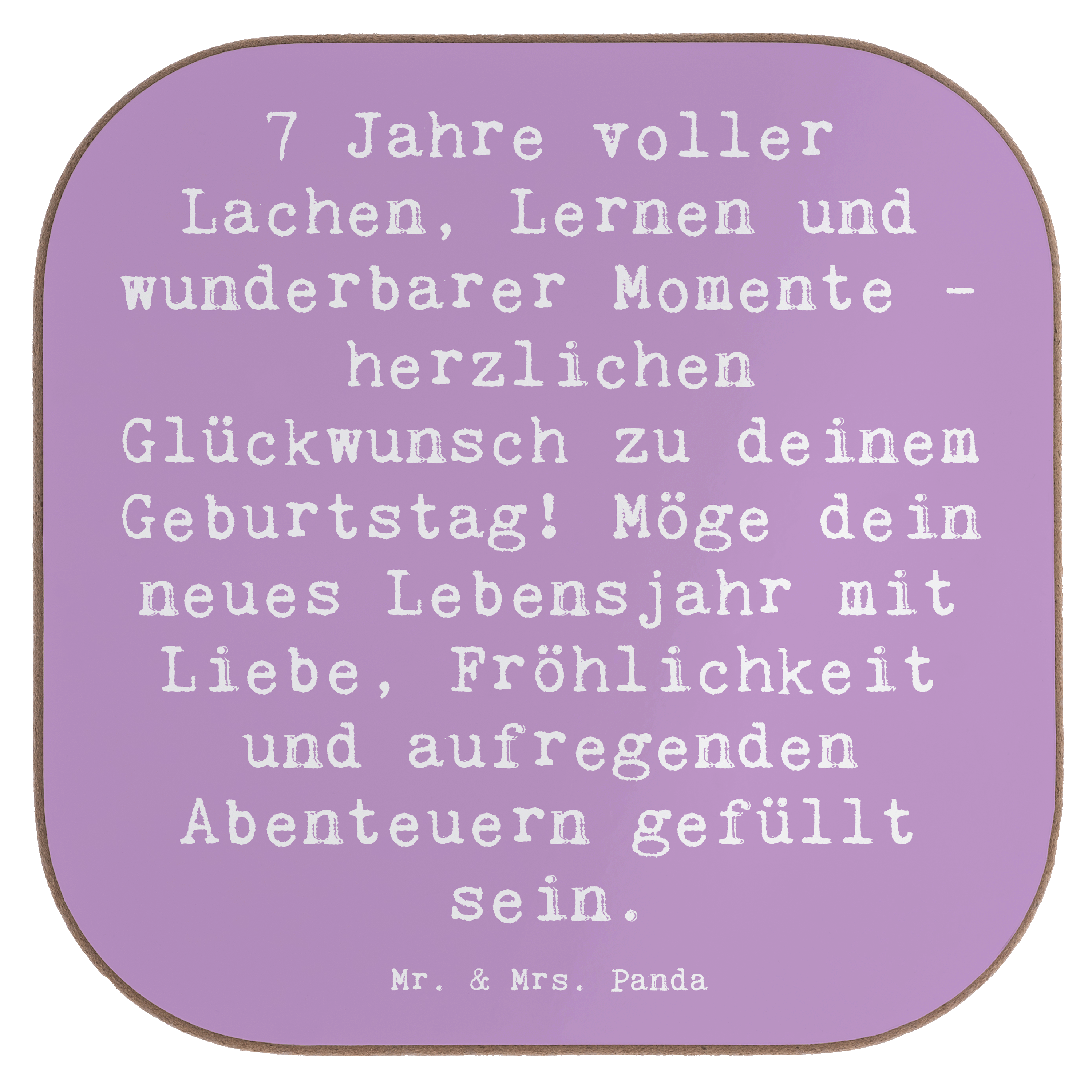 Getränkeuntersetzer Spruch 7. Geburtstag - Geschenk Lachen Geburtstagswünsche