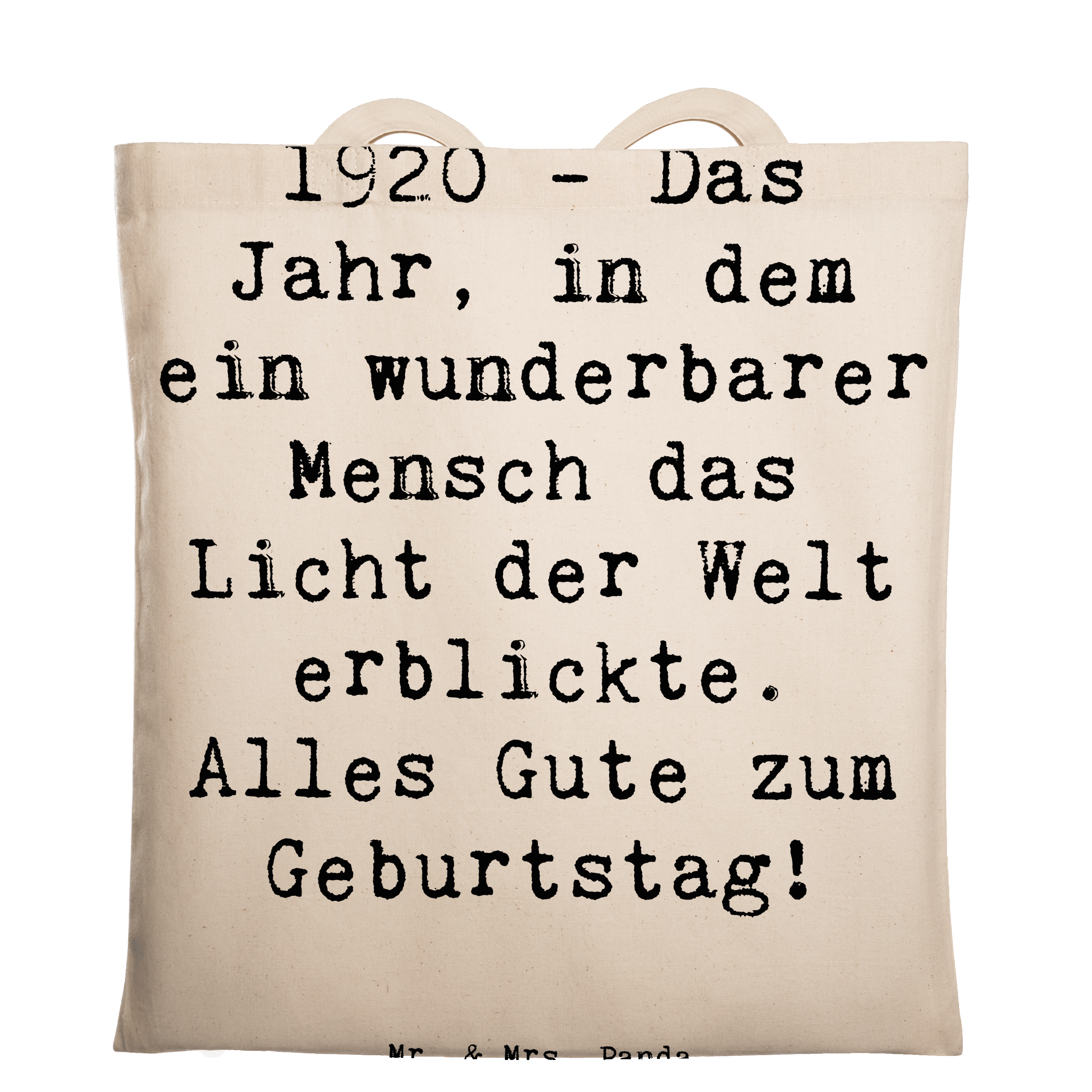 Tragetasche Spruch 1920 Geburtstag