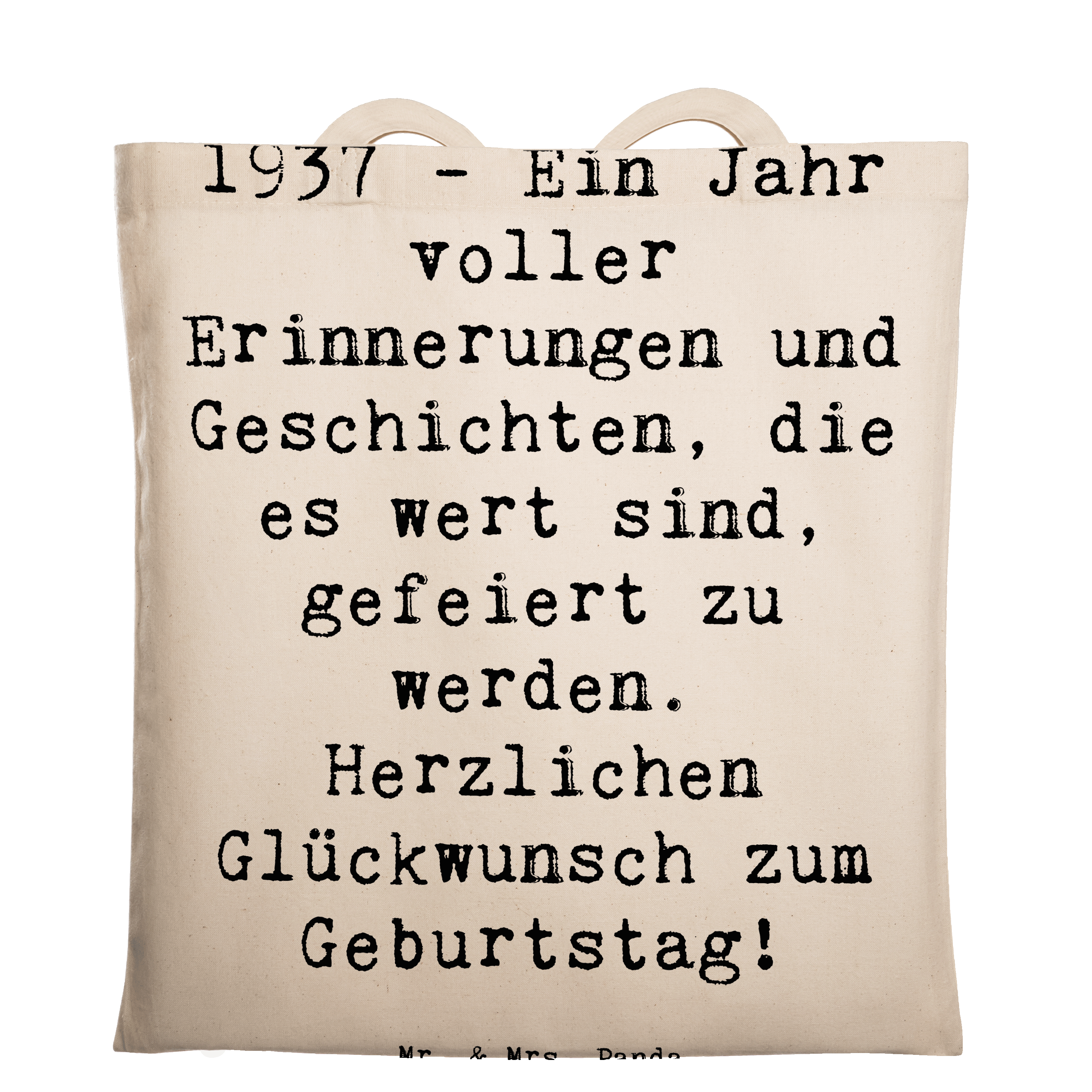 Tragetasche Spruch 1937 Geburtstag