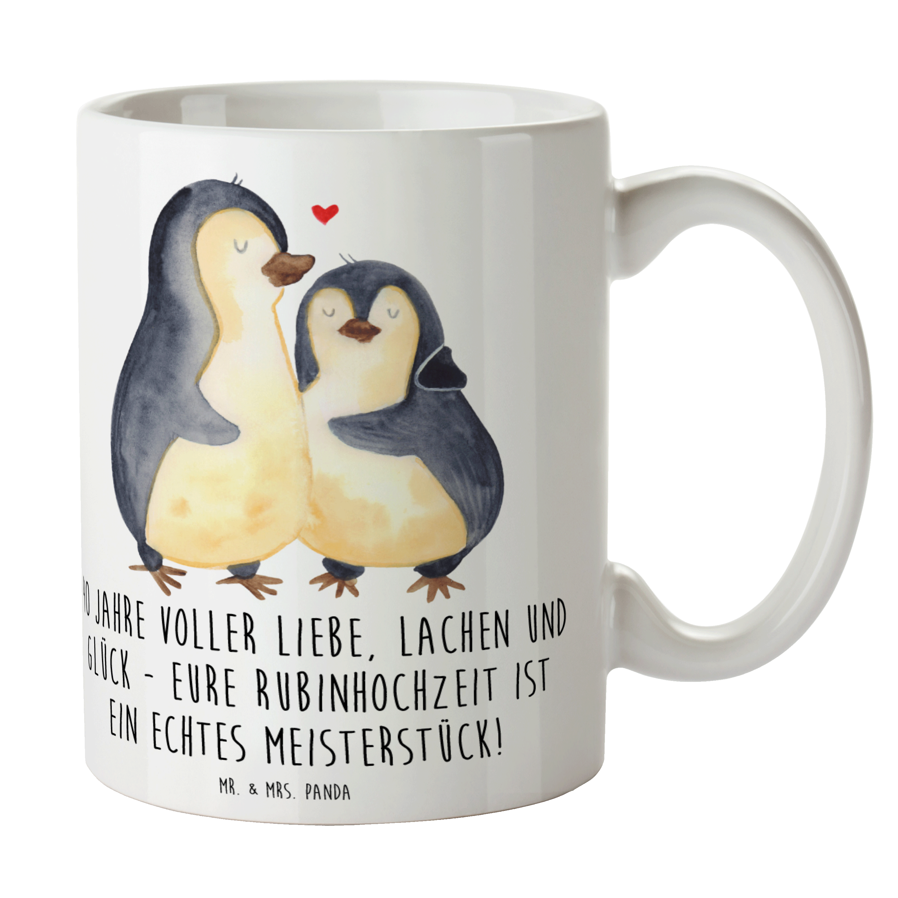 Tasse 40. Hochzeitstag Rubinhochzeit - Geschenk 40 Jahre Ehe Tasse mit Motiven