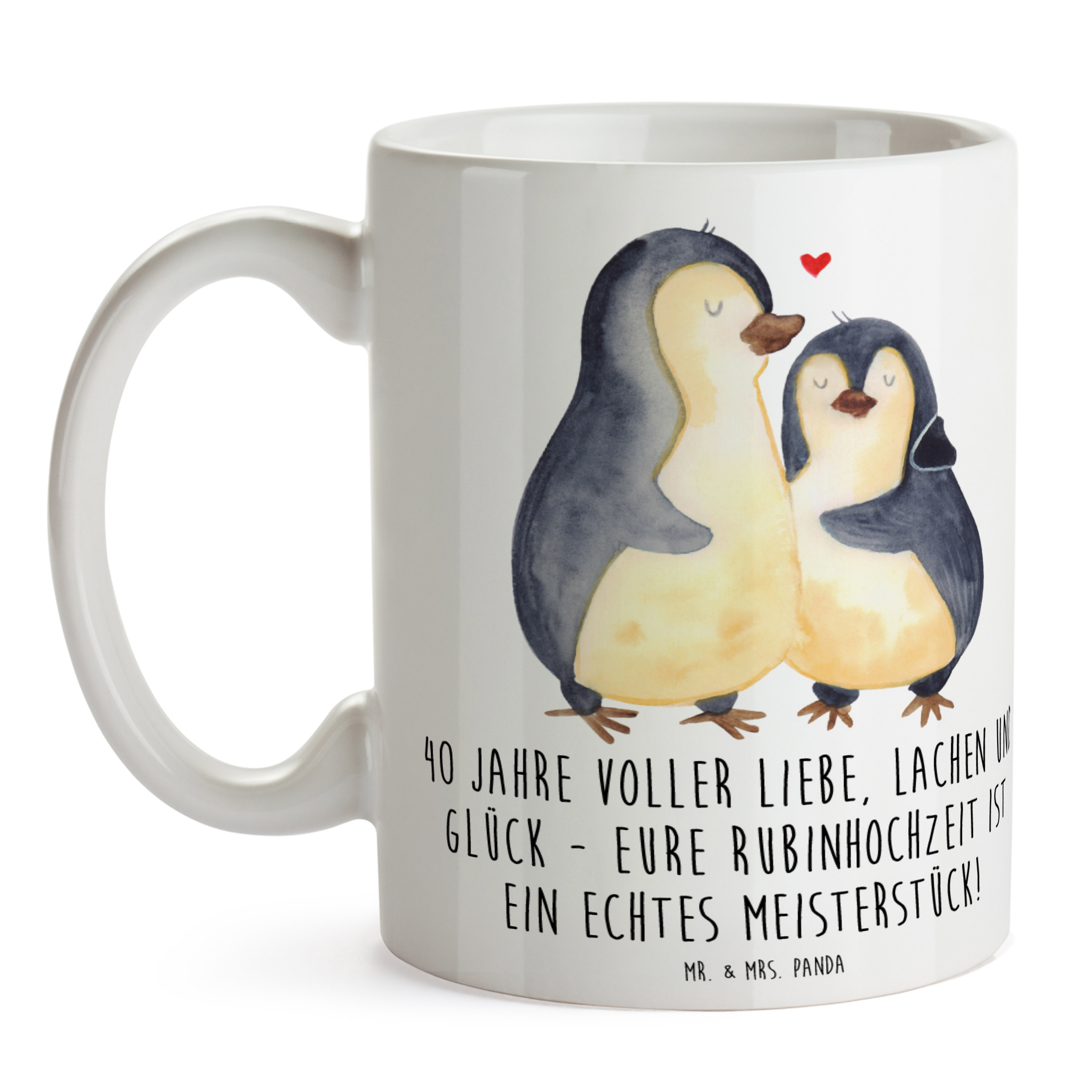 Tasse 40. Hochzeitstag Rubinhochzeit - Geschenk 40 Jahre Ehe Tasse mit Motiven