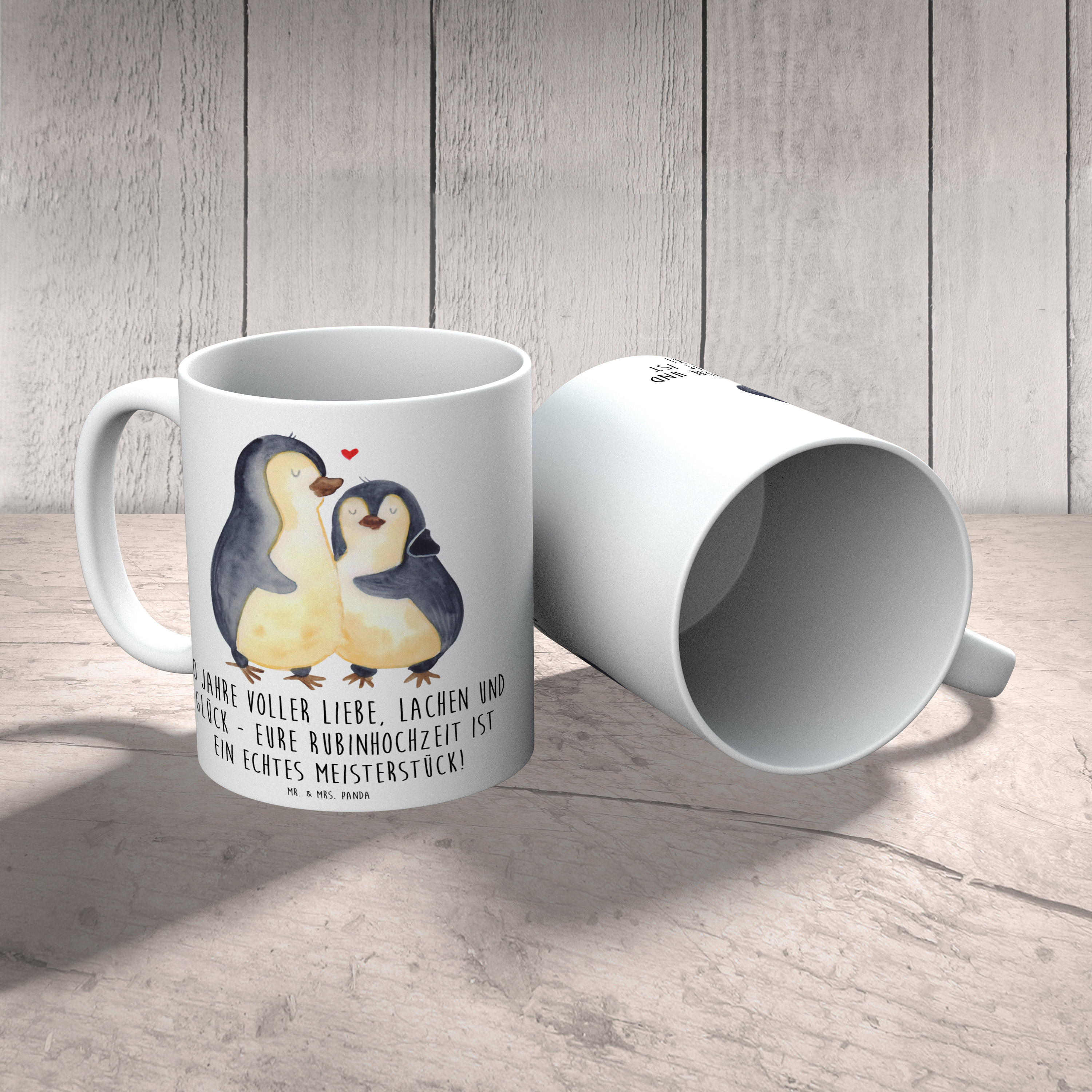 Tasse 40. Hochzeitstag Rubinhochzeit - Geschenk 40 Jahre Ehe Tasse mit Motiven