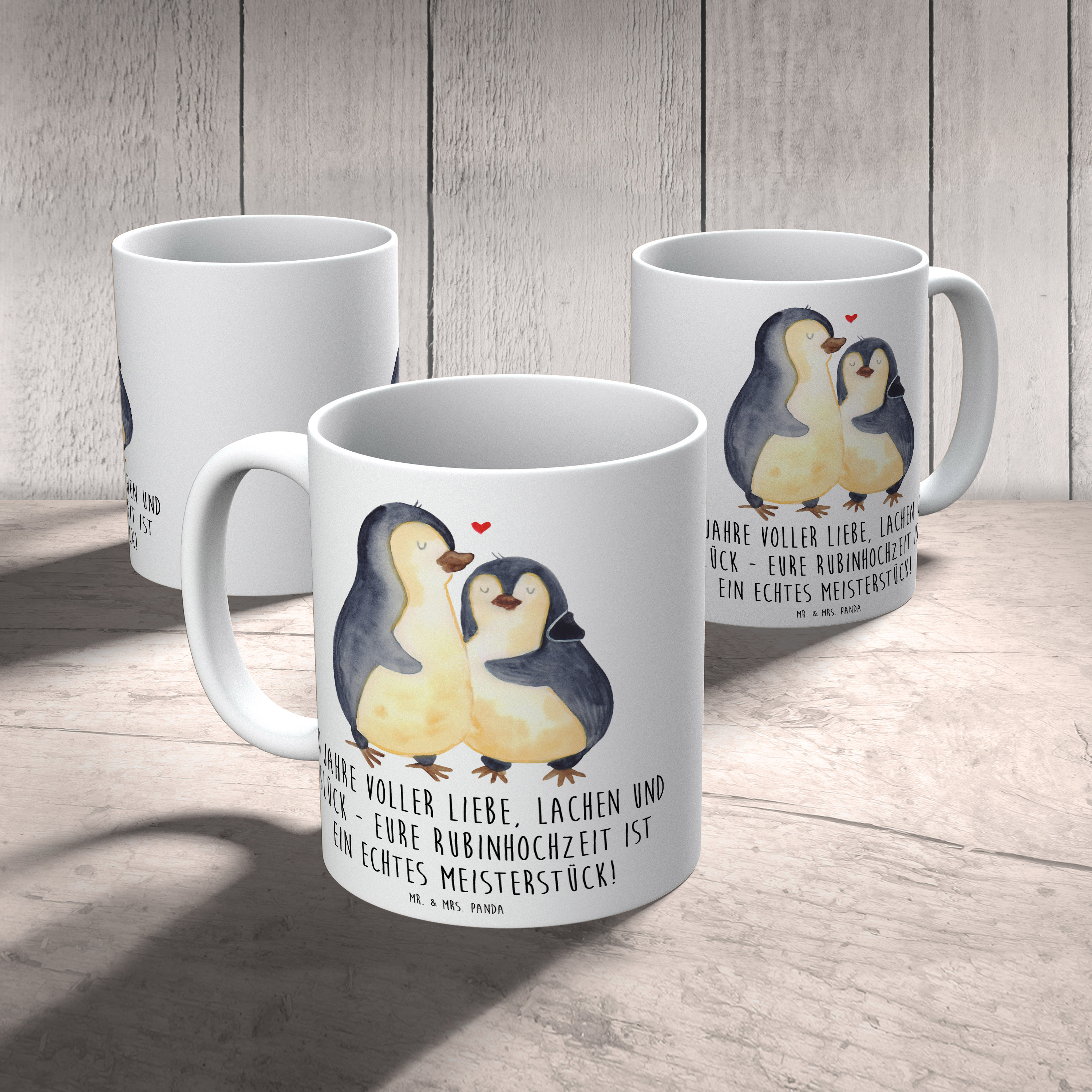 Tasse 40. Hochzeitstag Rubinhochzeit - Geschenk 40 Jahre Ehe Tasse mit Motiven