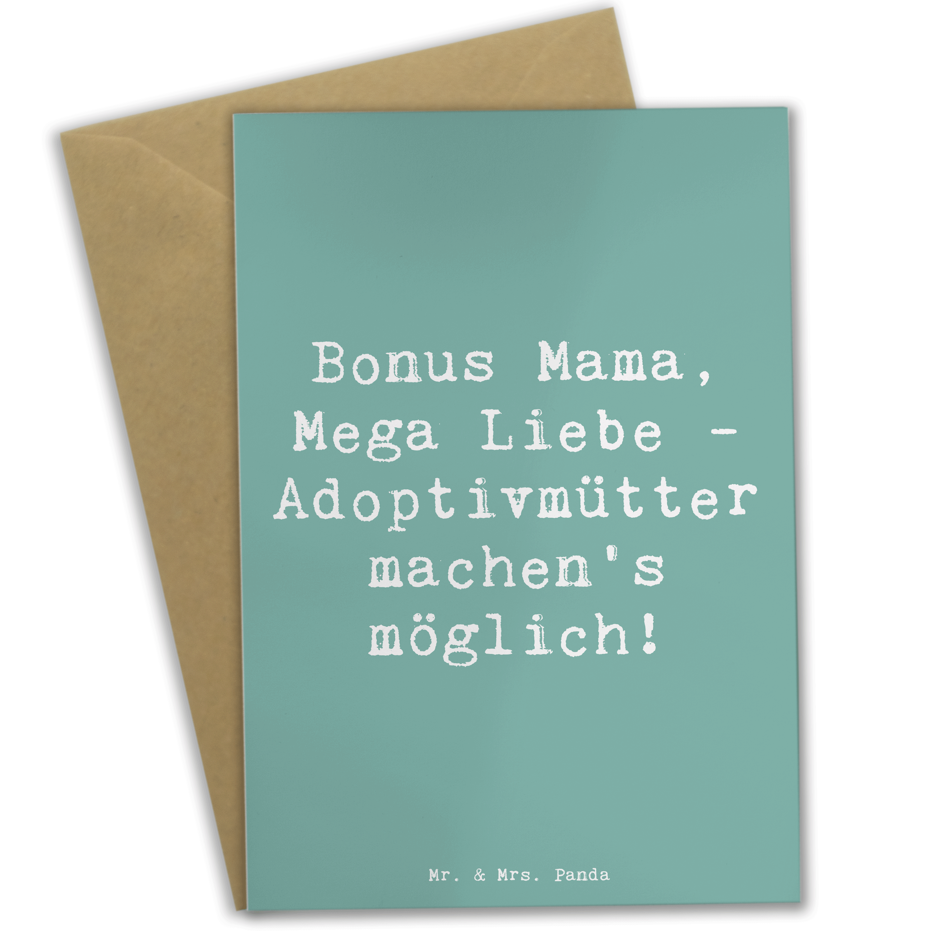 Grußkarte Spruch Adoptivmutter Liebe - Geschenk Zusammenhalt Mr. Mrs. Panda