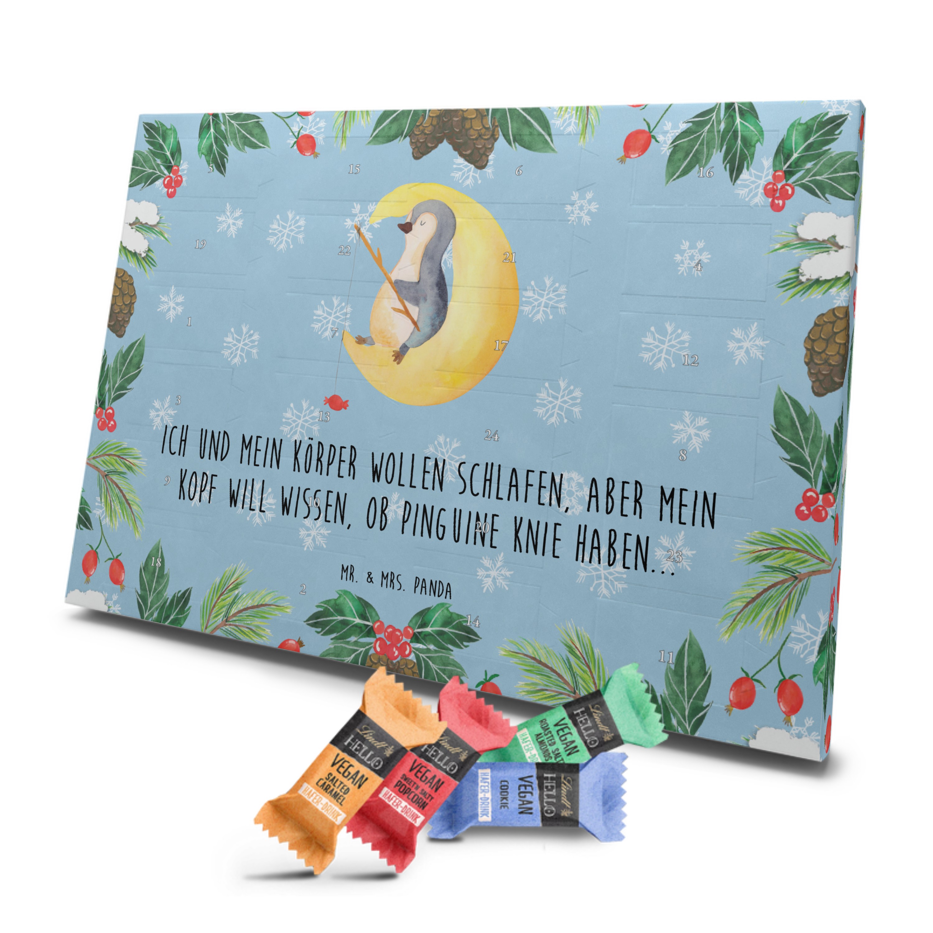 Veganer Adventskalender Pinguin Mond