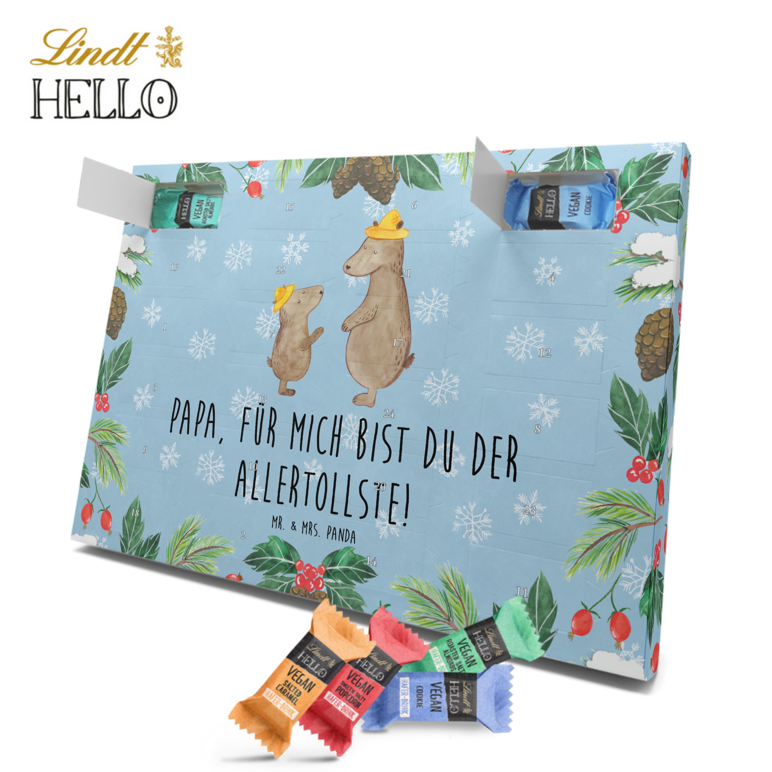 Veganer Adventskalender Bären mit Hut