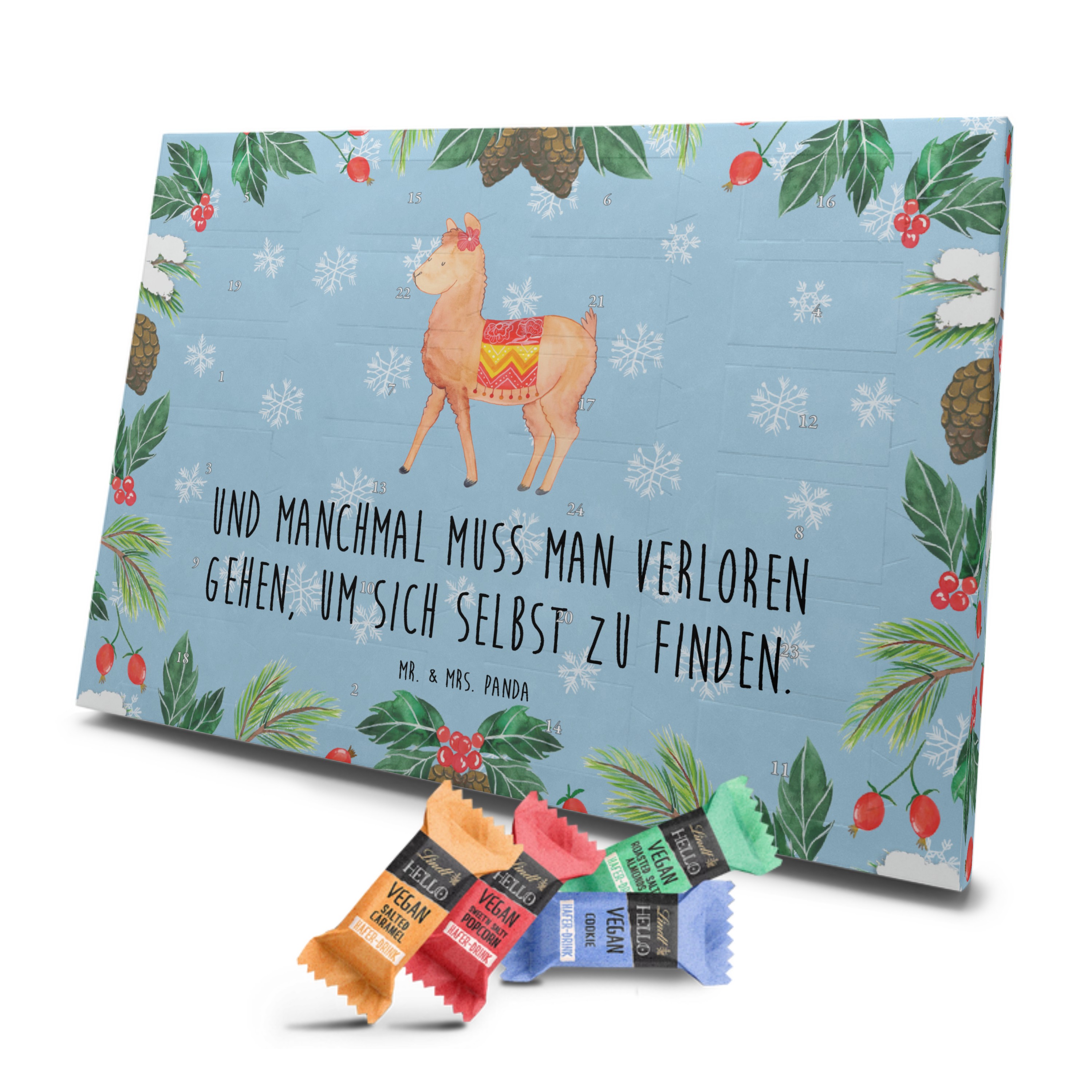 Veganer Adventskalender Alpaka Stolz