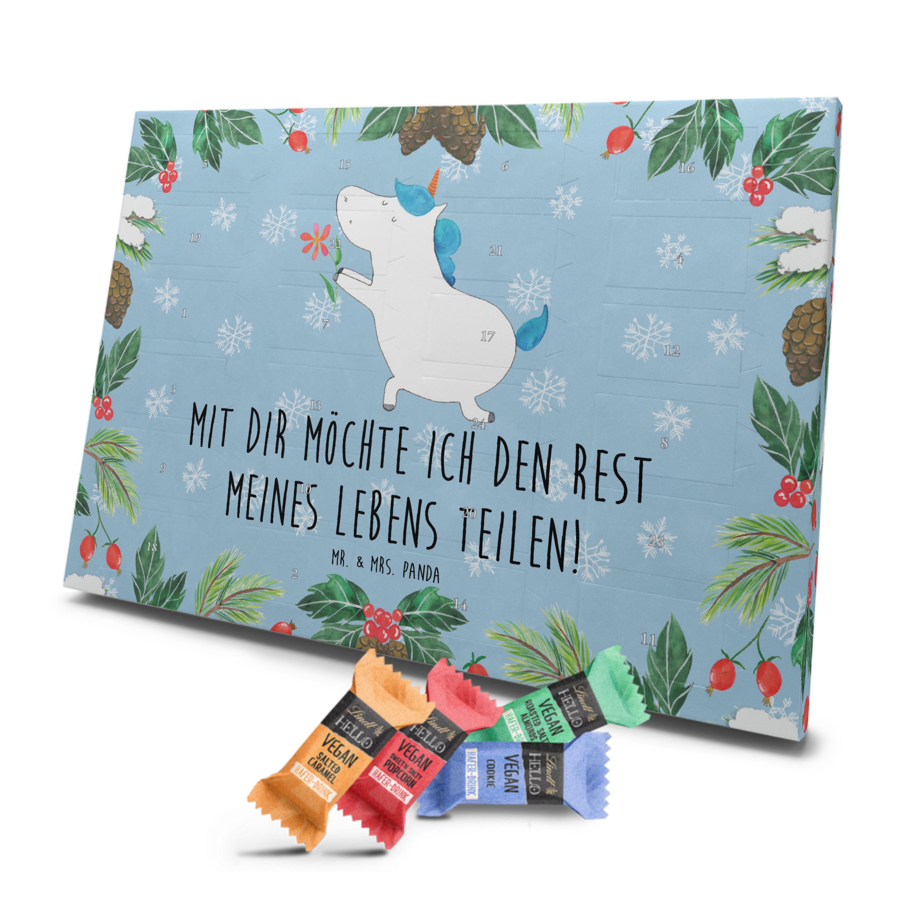 Veganer Adventskalender Einhorn Blume