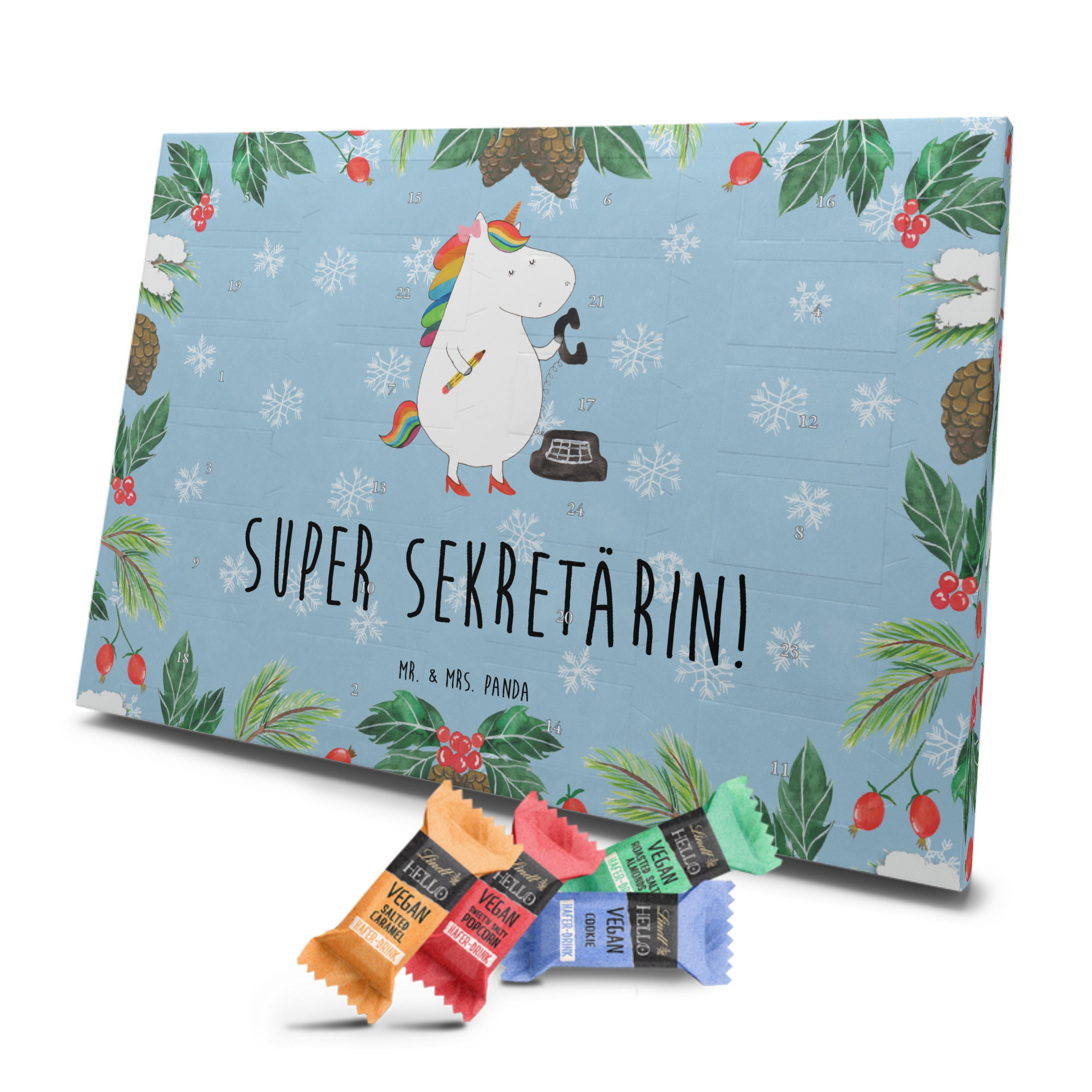 Veganer Adventskalender Einhorn Sekretärin