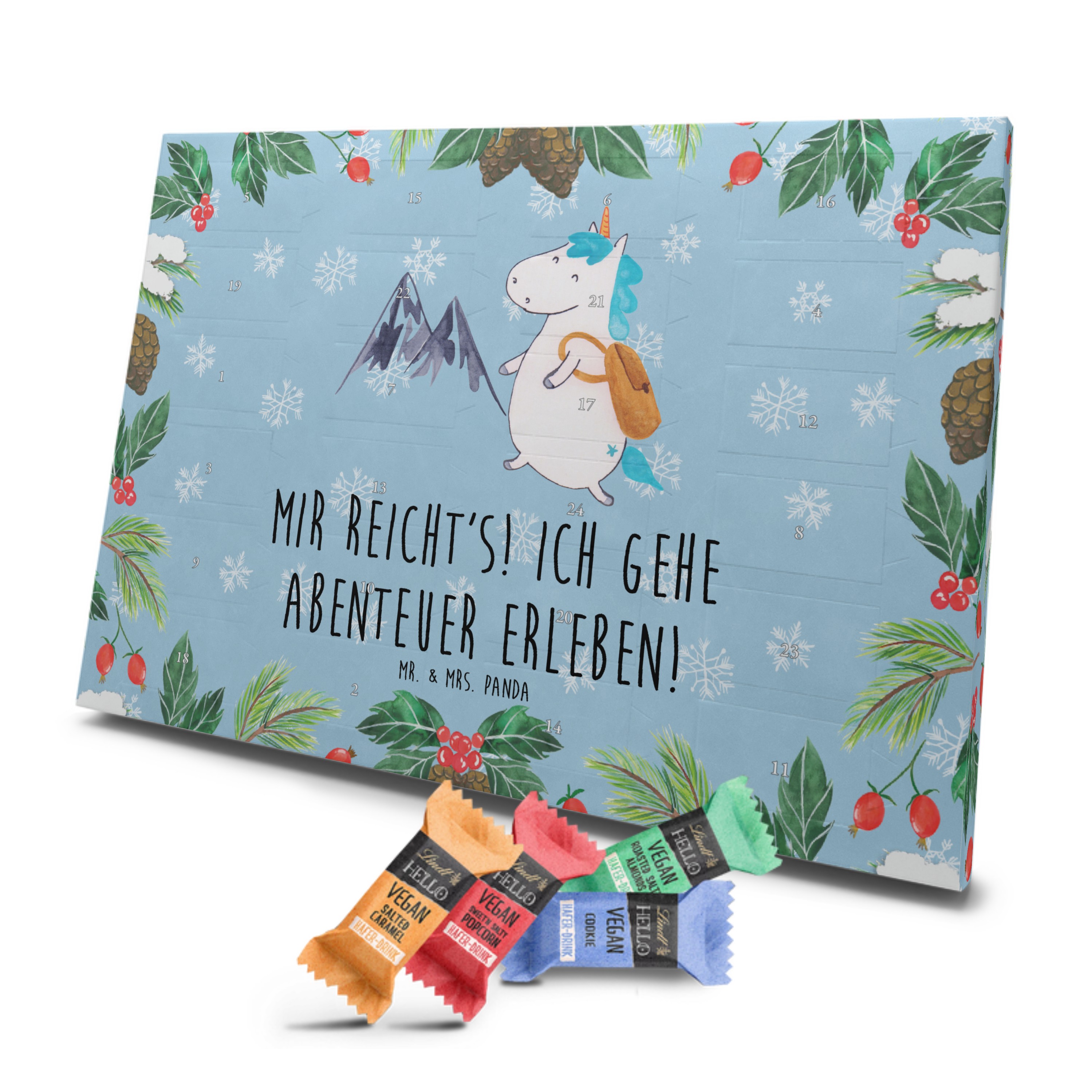 Veganer Adventskalender Einhorn Bergsteiger