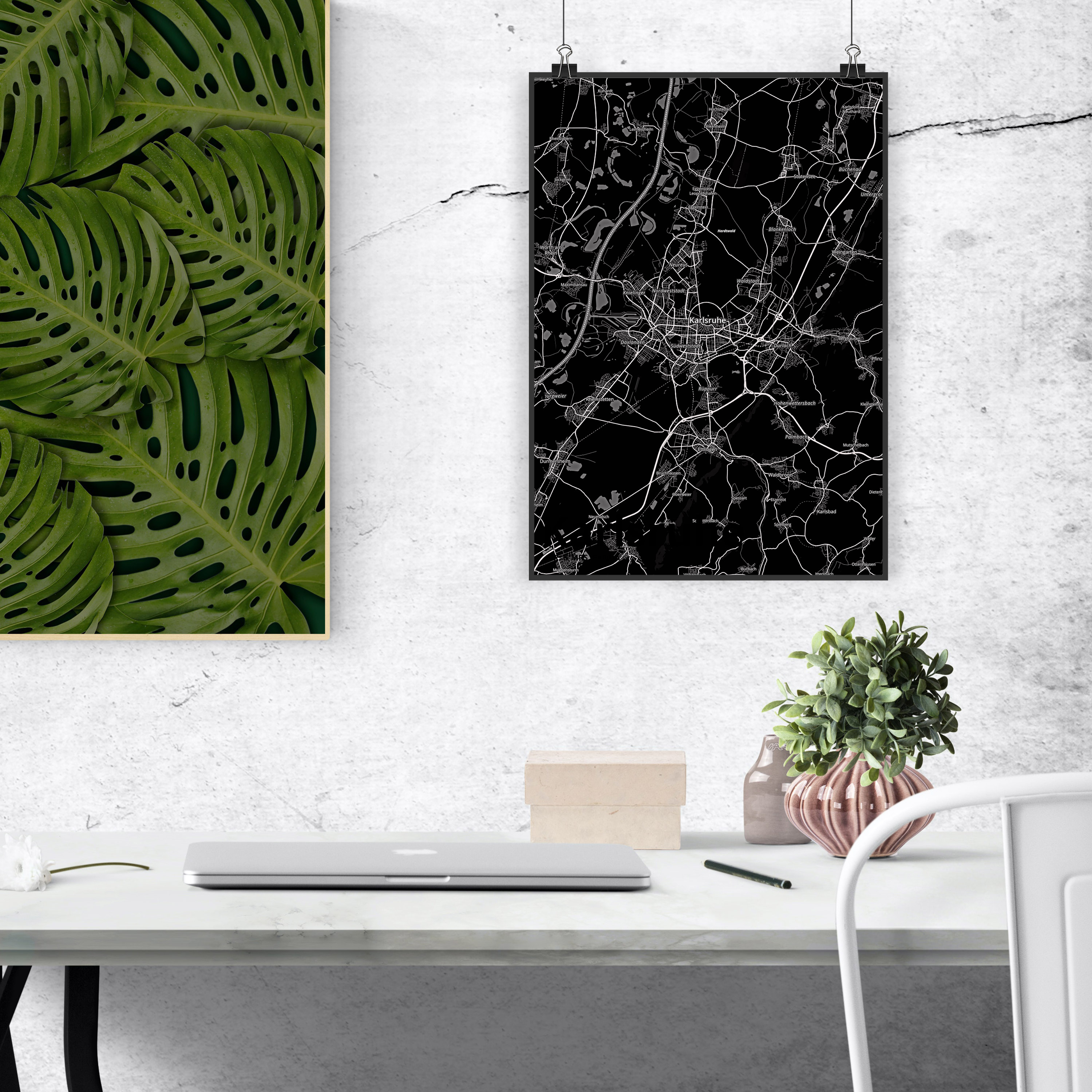 DIN A3 Poster Karlsruhe - Geschenk Designposter Handgemaltes Poster Ort Wanddeko - Bild 2 von 2