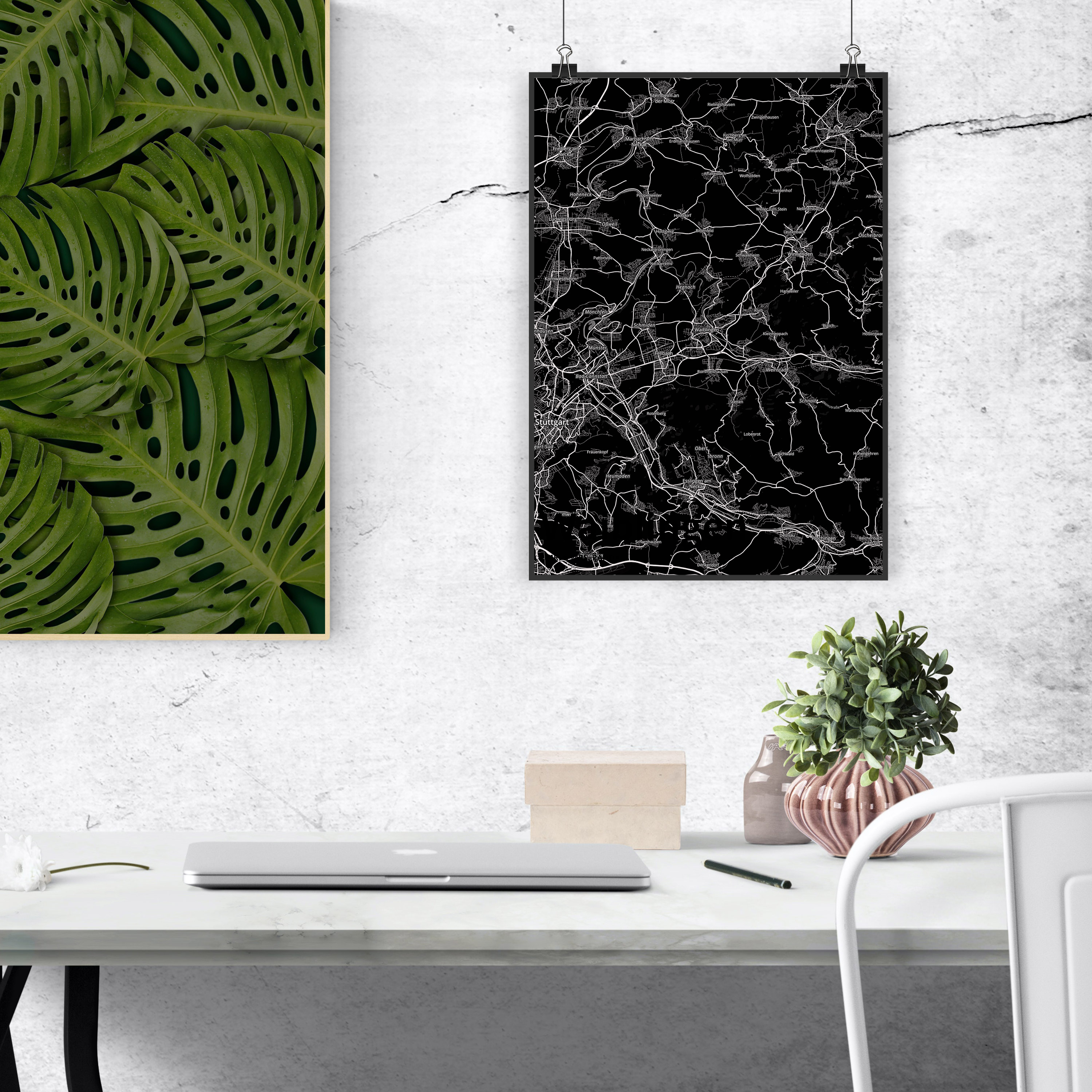 DIN A3 Poster Waiblingen - Geschenk Posterdruck Designposter Dorf Wanddekoration - Bild 2 von 2