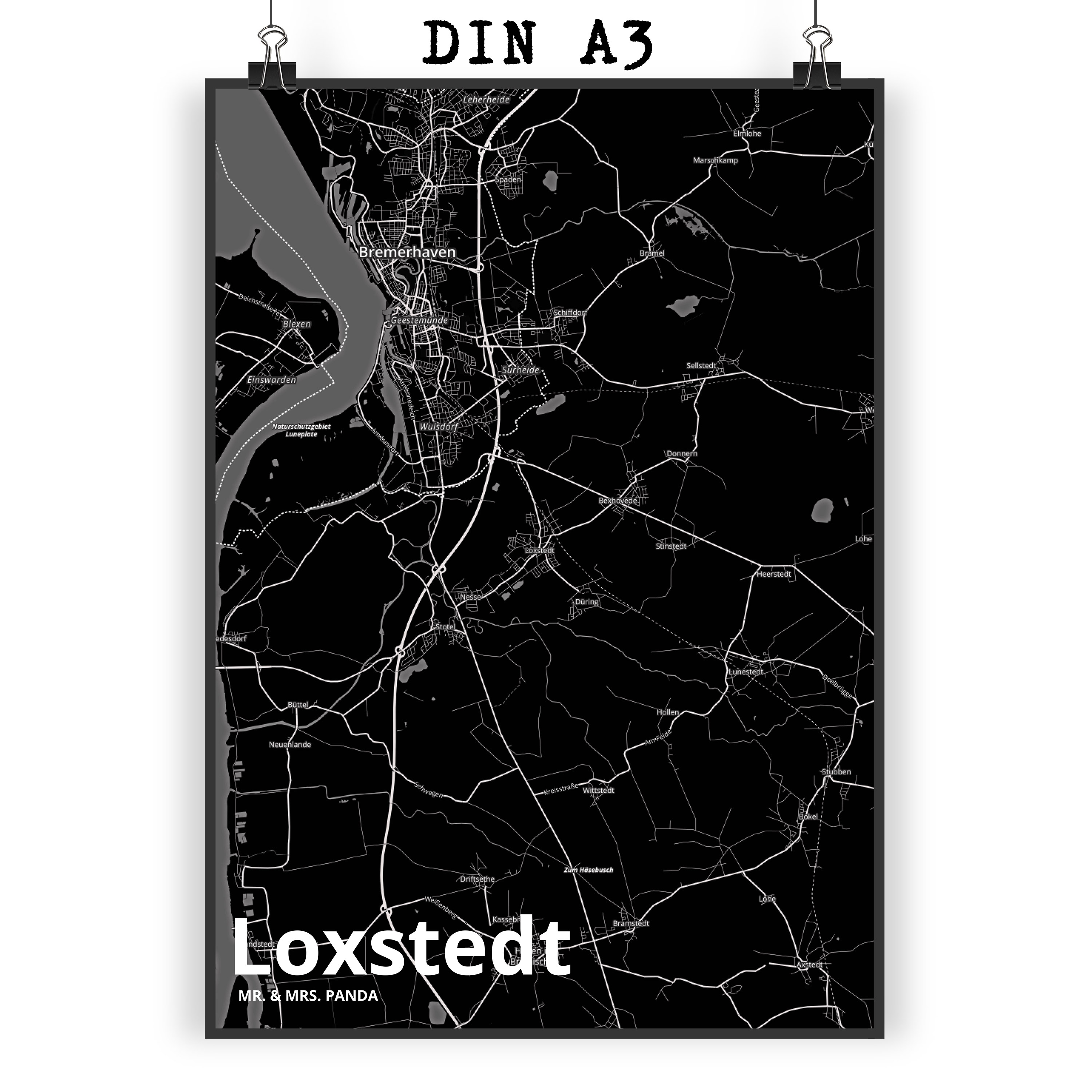 DIN A2 Poster Loxstedt - Geschenk Ort Kinderposter Wanddeko Bild Raumdekoration