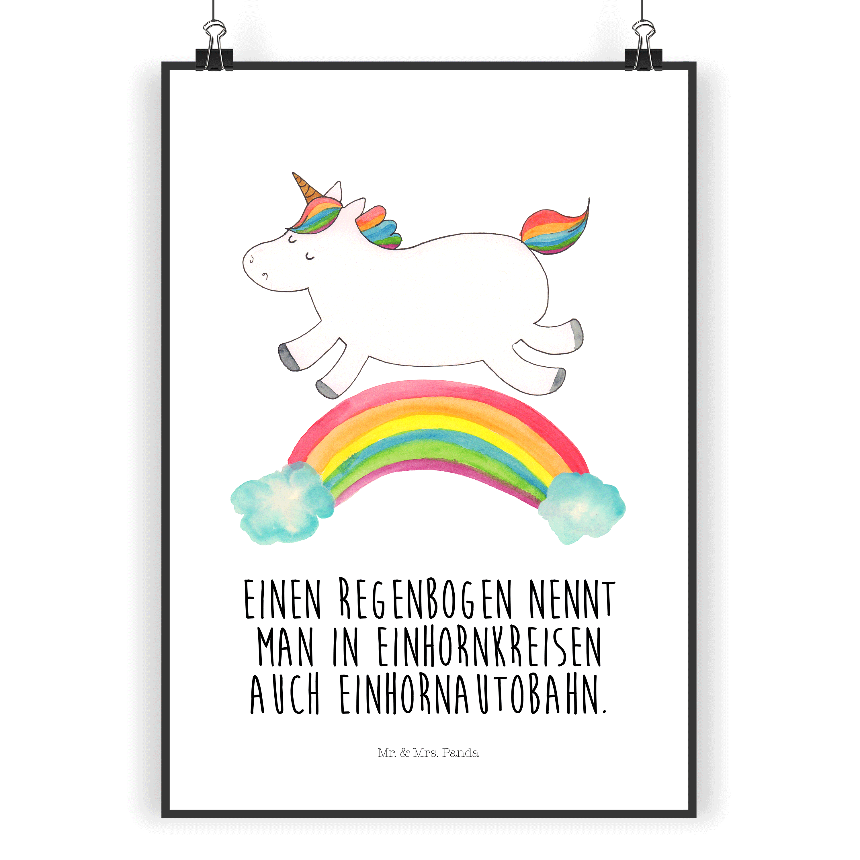 Poster Einhorn Regenbogen