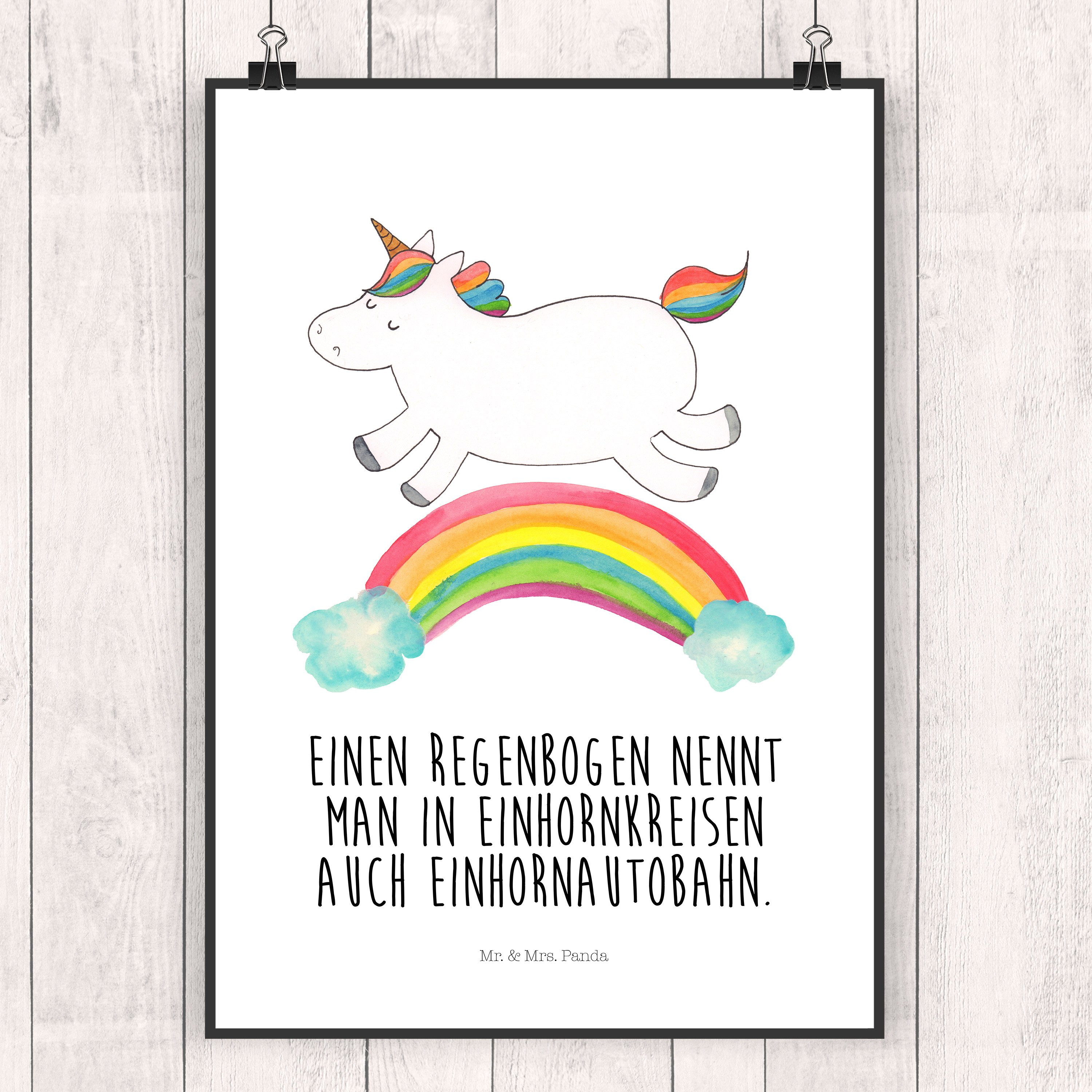 Poster Einhorn Regenbogen