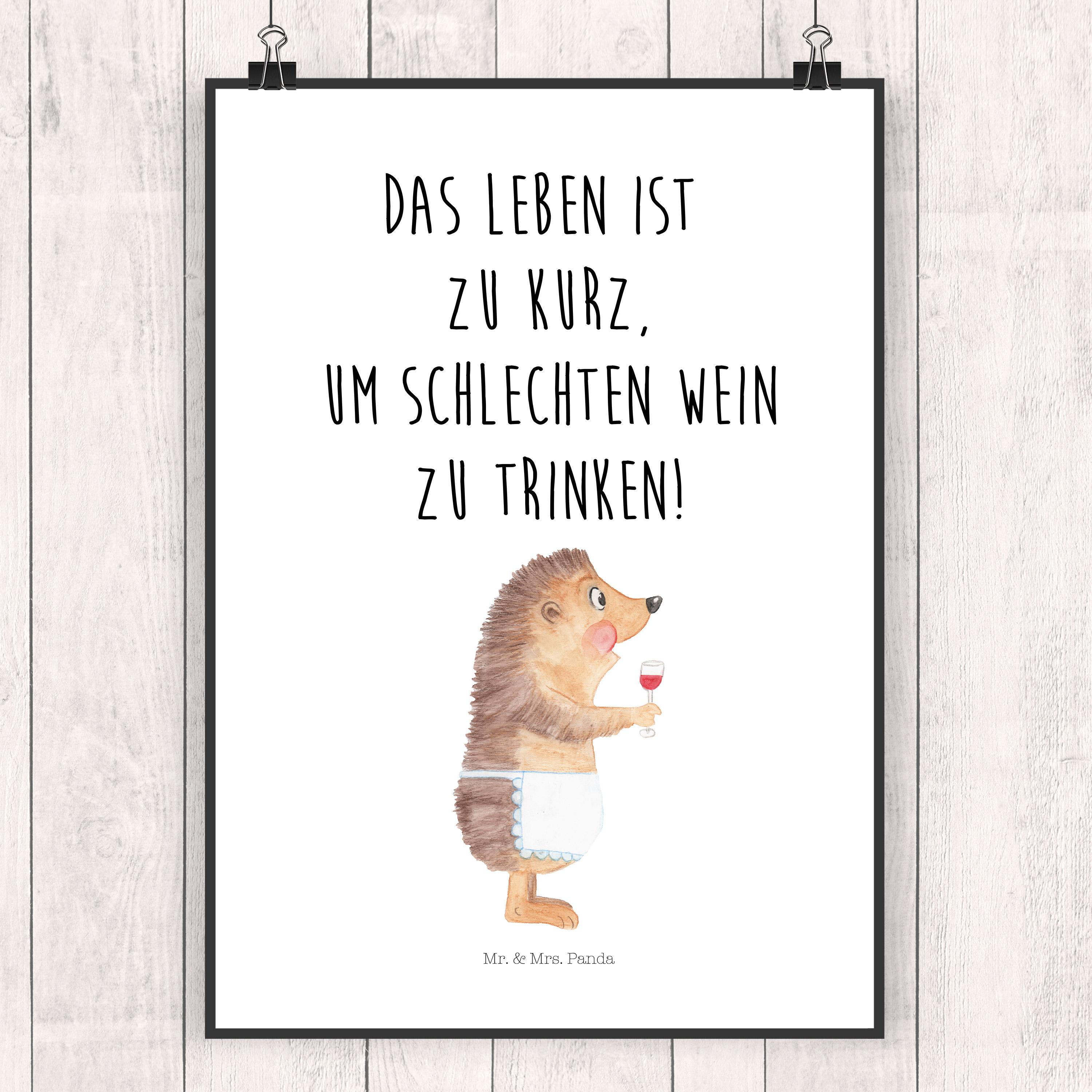 Poster Igel Wein