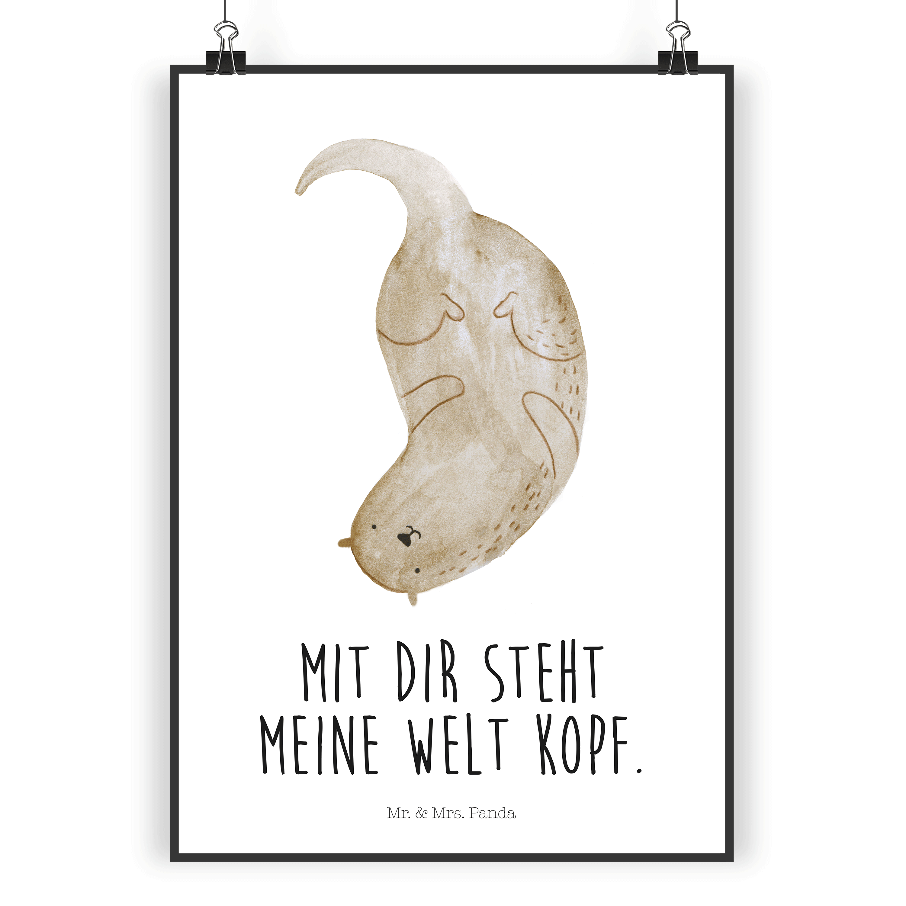 Poster Otter Kopfüber