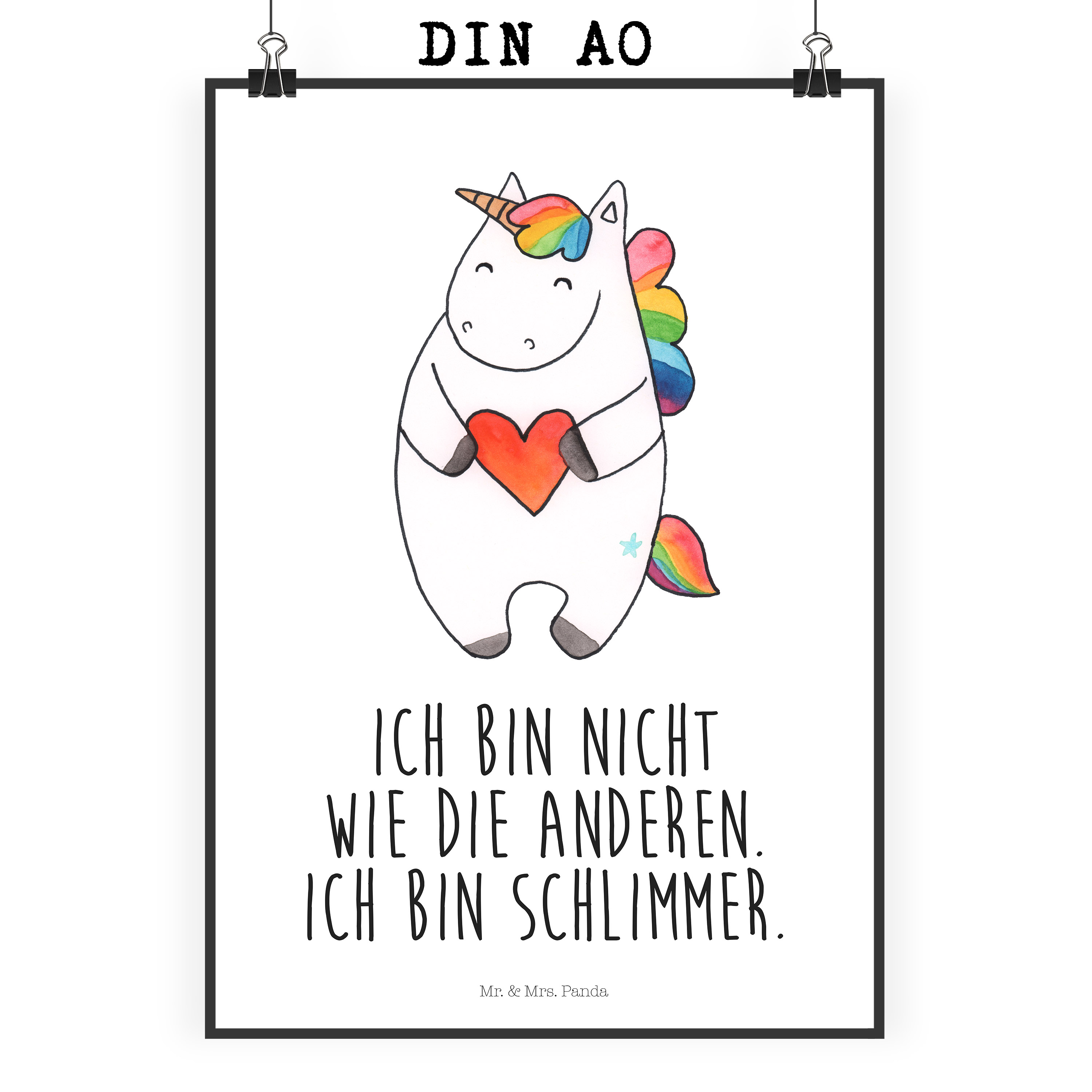 Poster Einhorn Herz