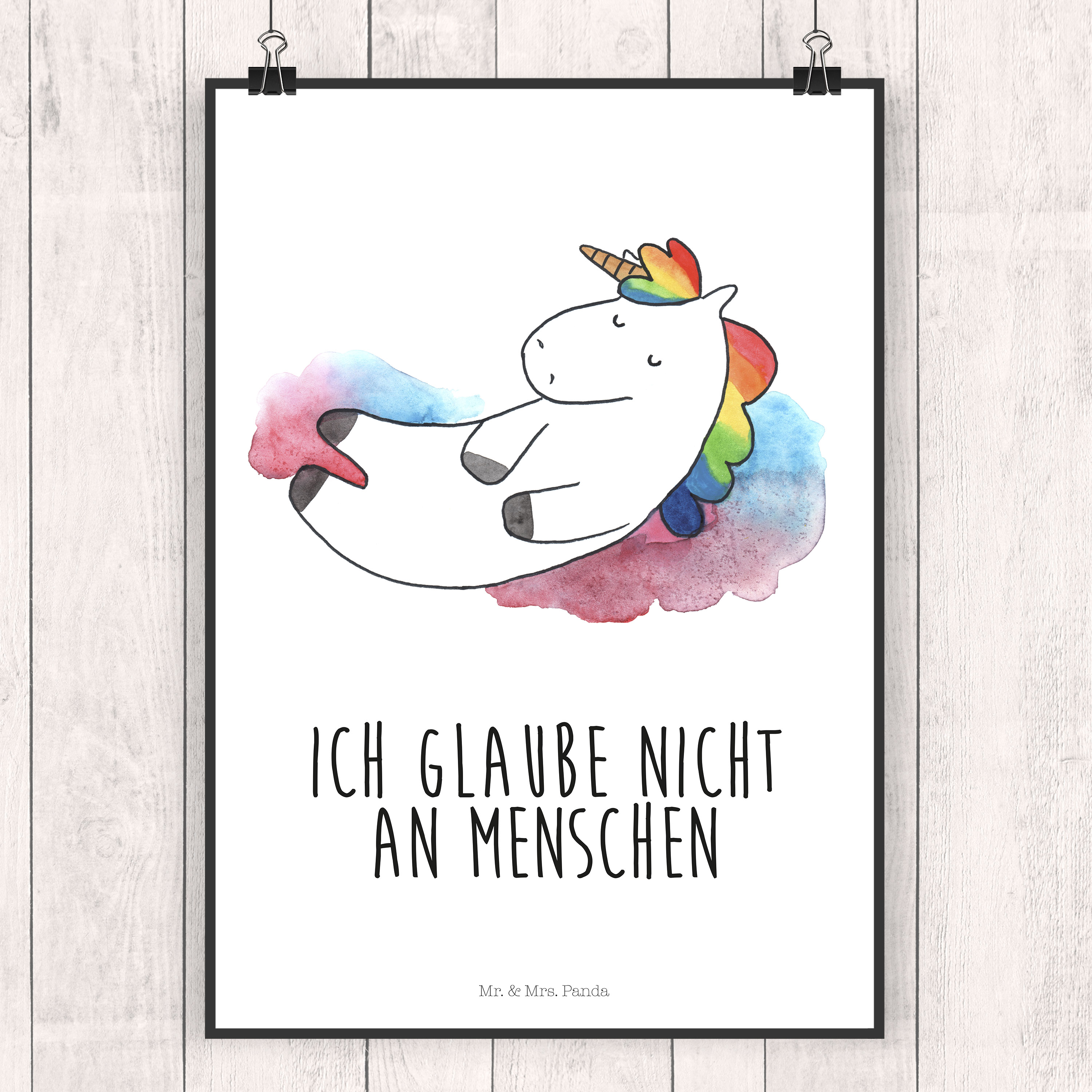 Poster Einhorn Wolke 7