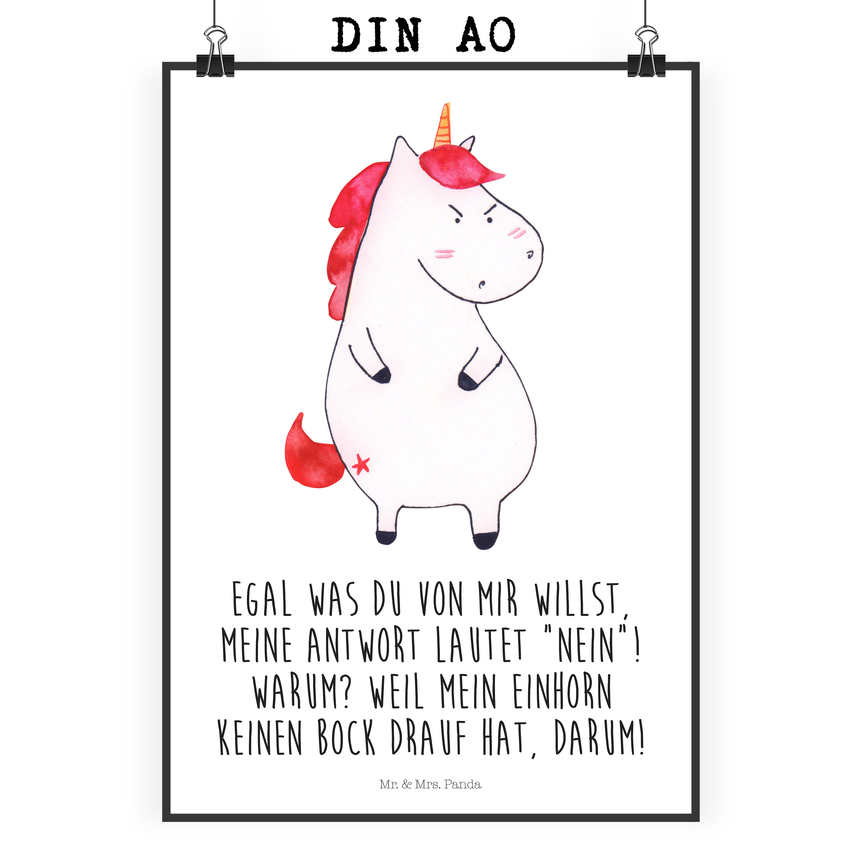 Poster Einhorn Wut