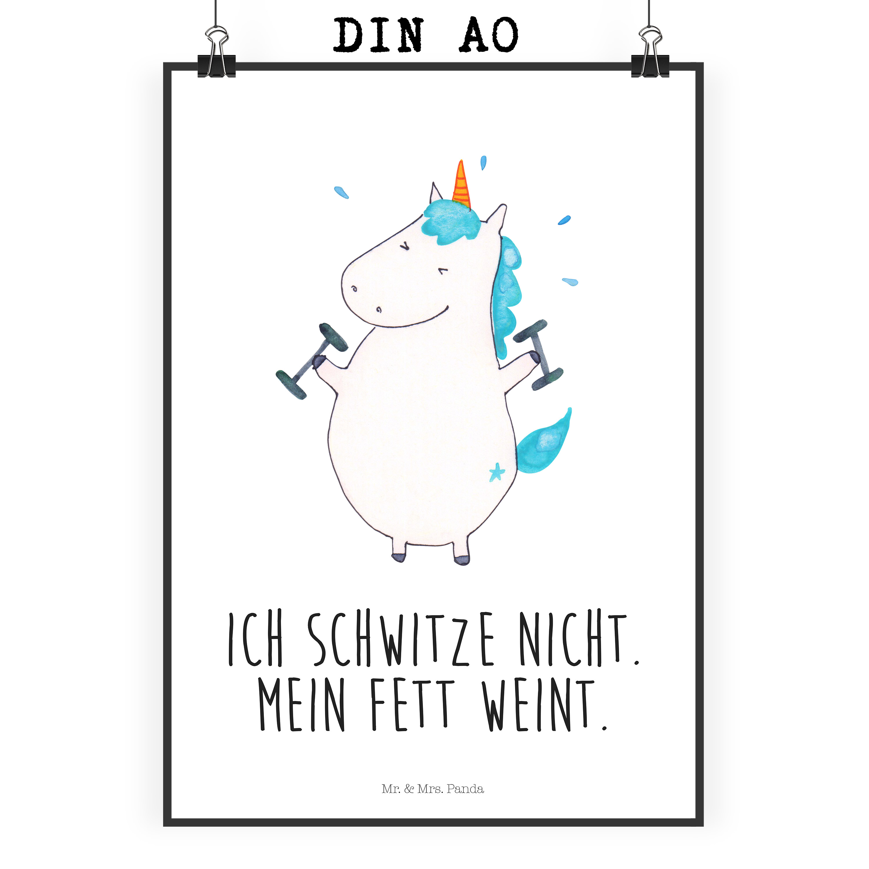 Poster Einhorn Fitness