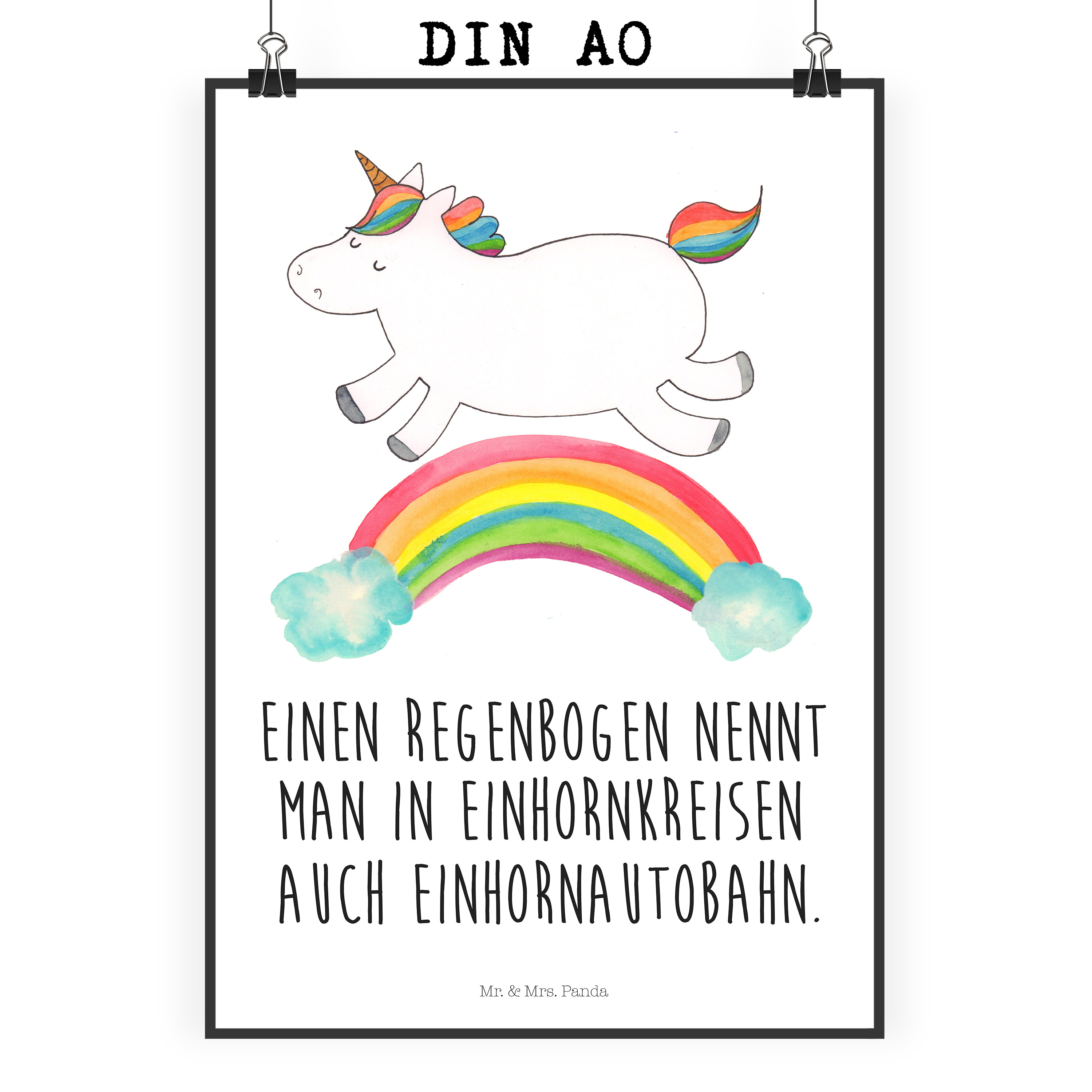 Poster Einhorn Regenbogen