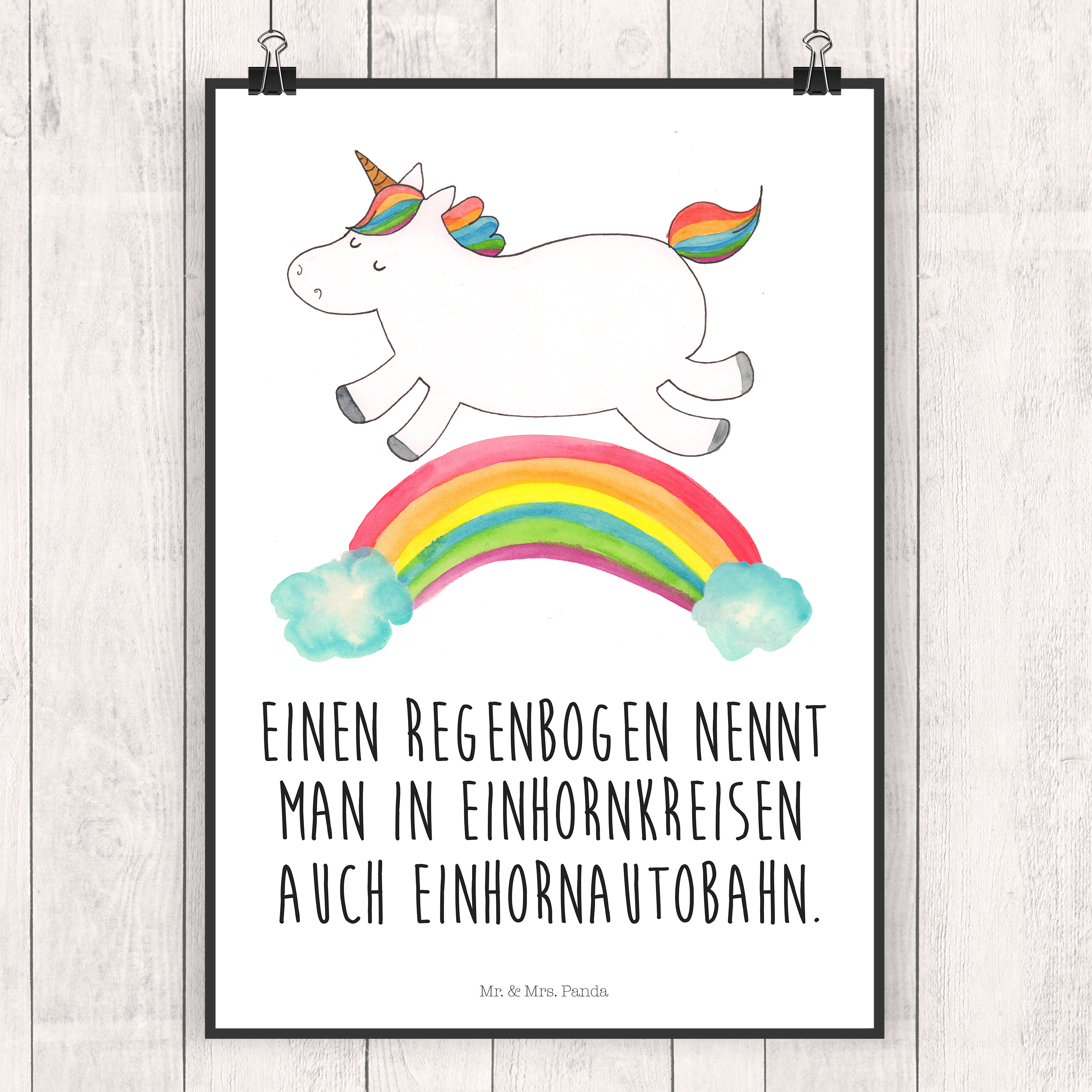 Poster Einhorn Regenbogen